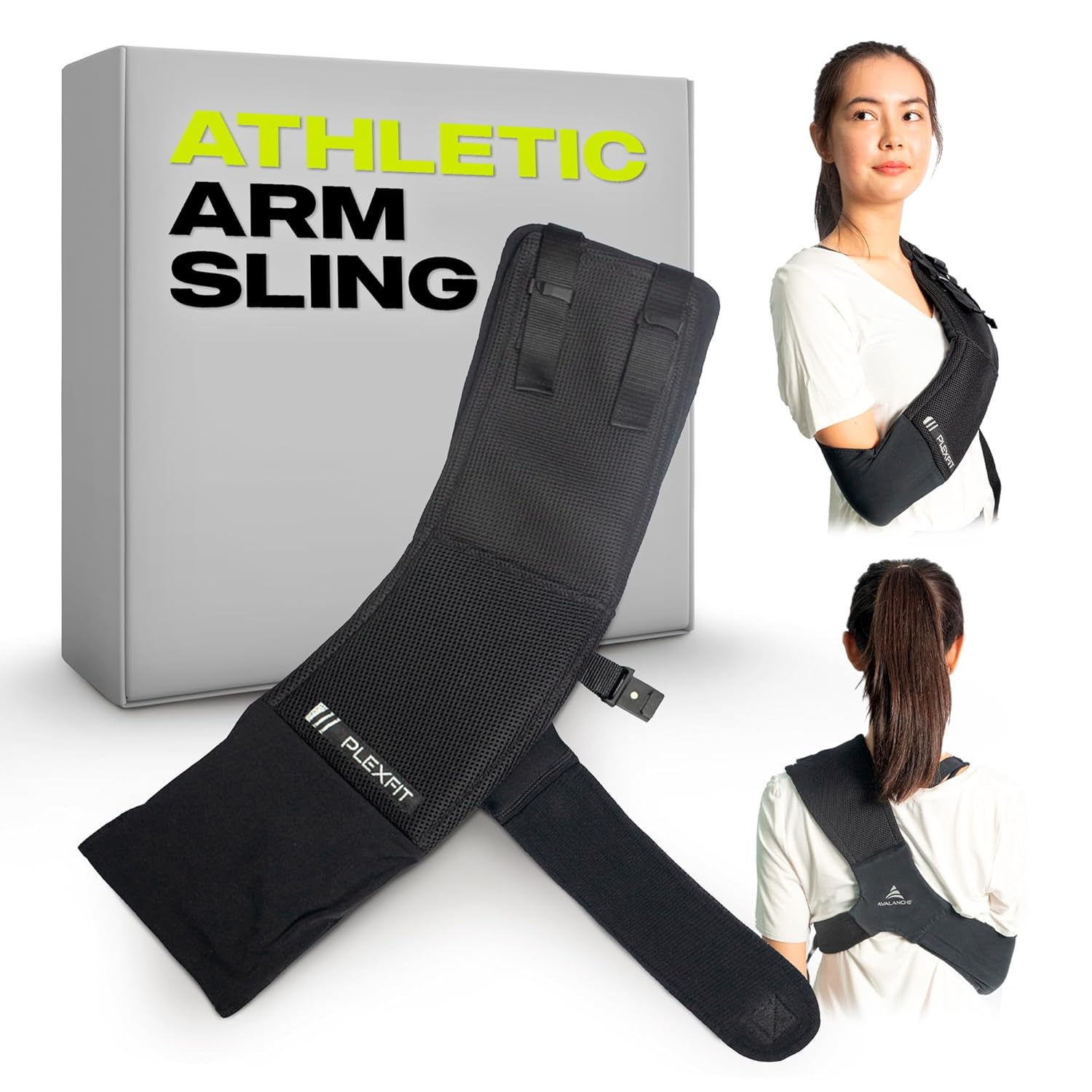 Athletic Arm Sling Class a Medical Device - Shoulder Sling Immobilizer for Injury Support - for Elbow & Wrist Too - Men & Women (Medium Right, Black) image number 2