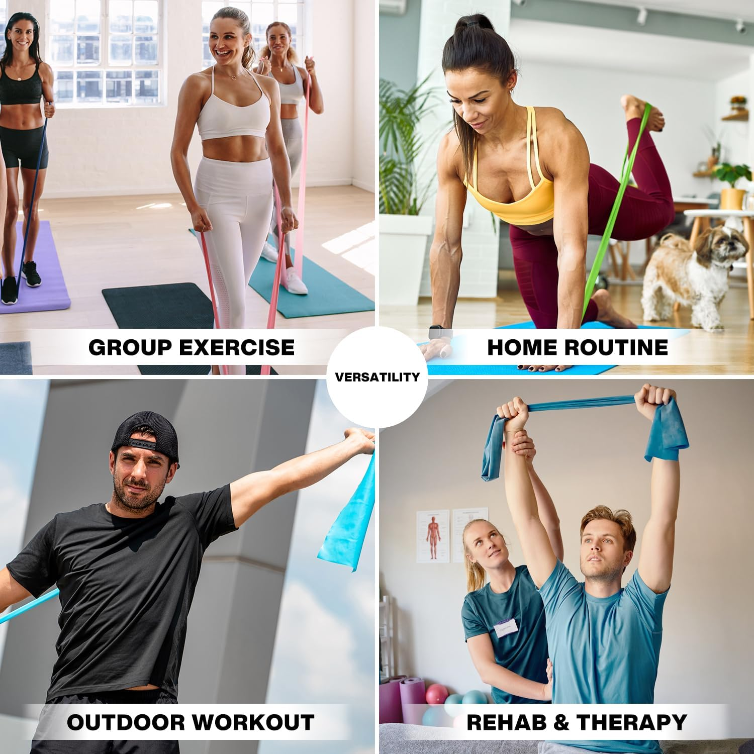 METEOR Resistance Bands, Exercise Bands, Fitness Bands, Resistance Strap for Physical Therapy, Strength Training, Yoga, Pilates, Stretching, Latex Elastic Bands with Different Strengths, Workout Bands image number 6