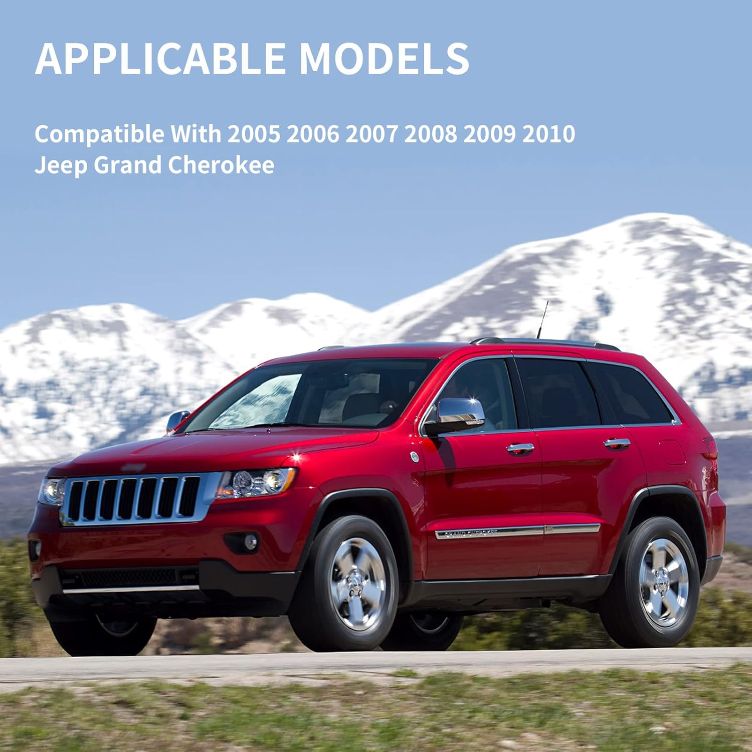 Right Side Mirror Replacement for 2005 2006 2007 2008 2009 2010 Jeep Grand Cherokee Mirrors Glass - Convex Mirror Glass, Right Side Rear View Mirror with Heated