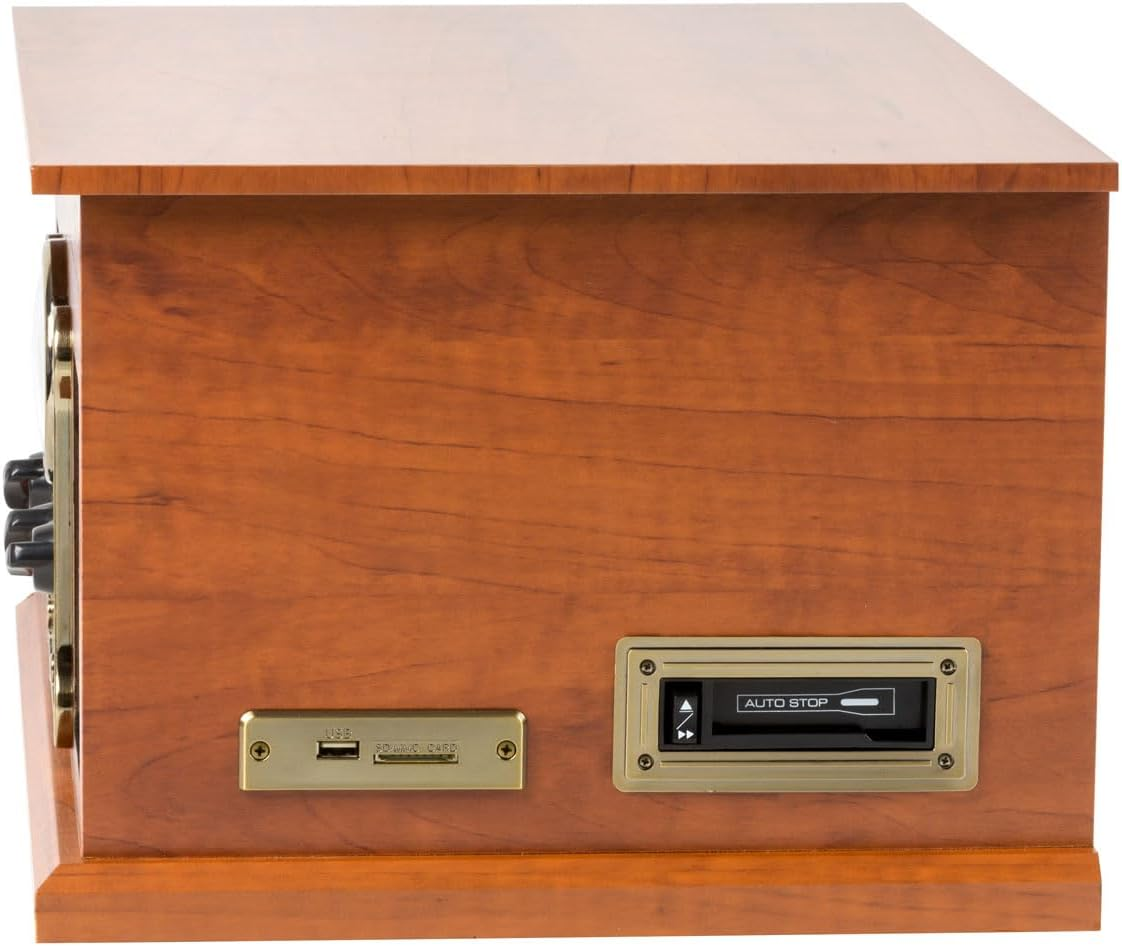 LENOXX Nostalgic Wireless Technology Recording Turntable Music Centre - Vintage Style, USB/SD Card/Cd/Radio/Vinyl Capabilities, Built-In Wireless Technology image number 5