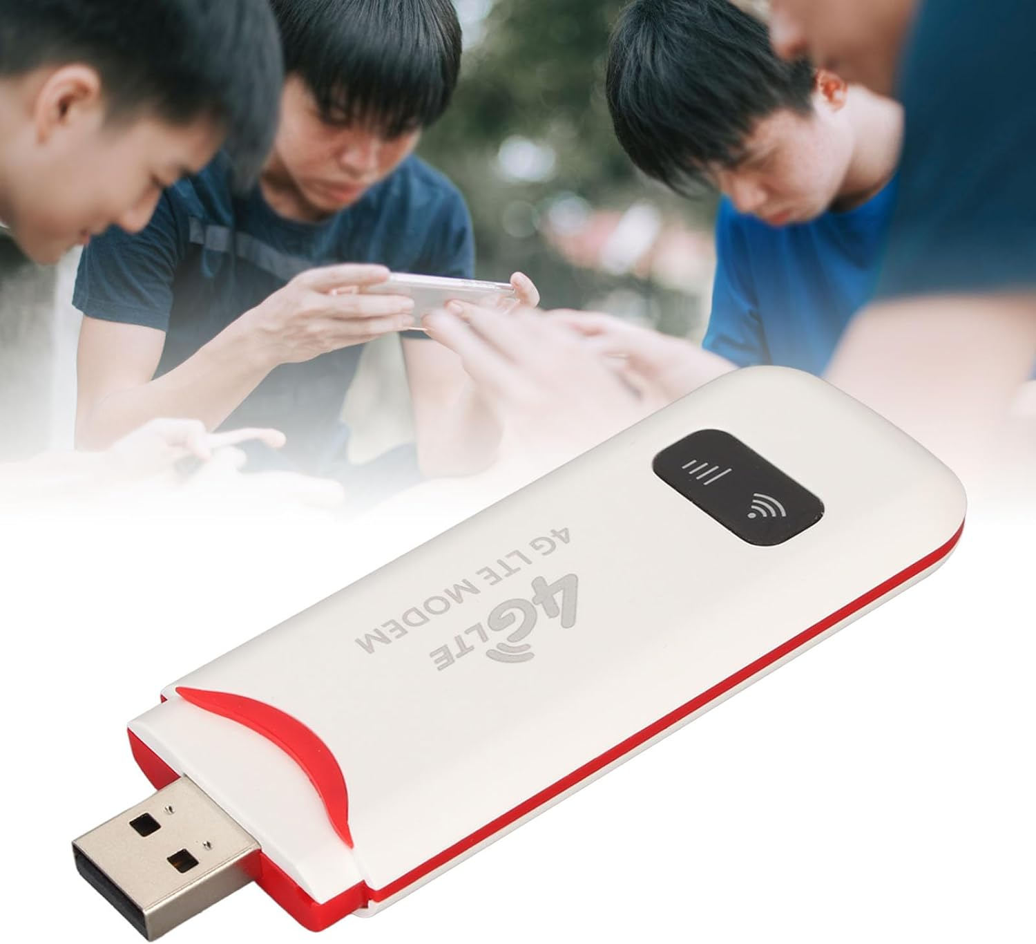 4G LTE USB Wifi Modem, Mobile Internet Devices with SIM Card Slot, 300Mbps High Speed, Portable Travel Hotspot Mini Router, Wireless Network Router, White image number 4