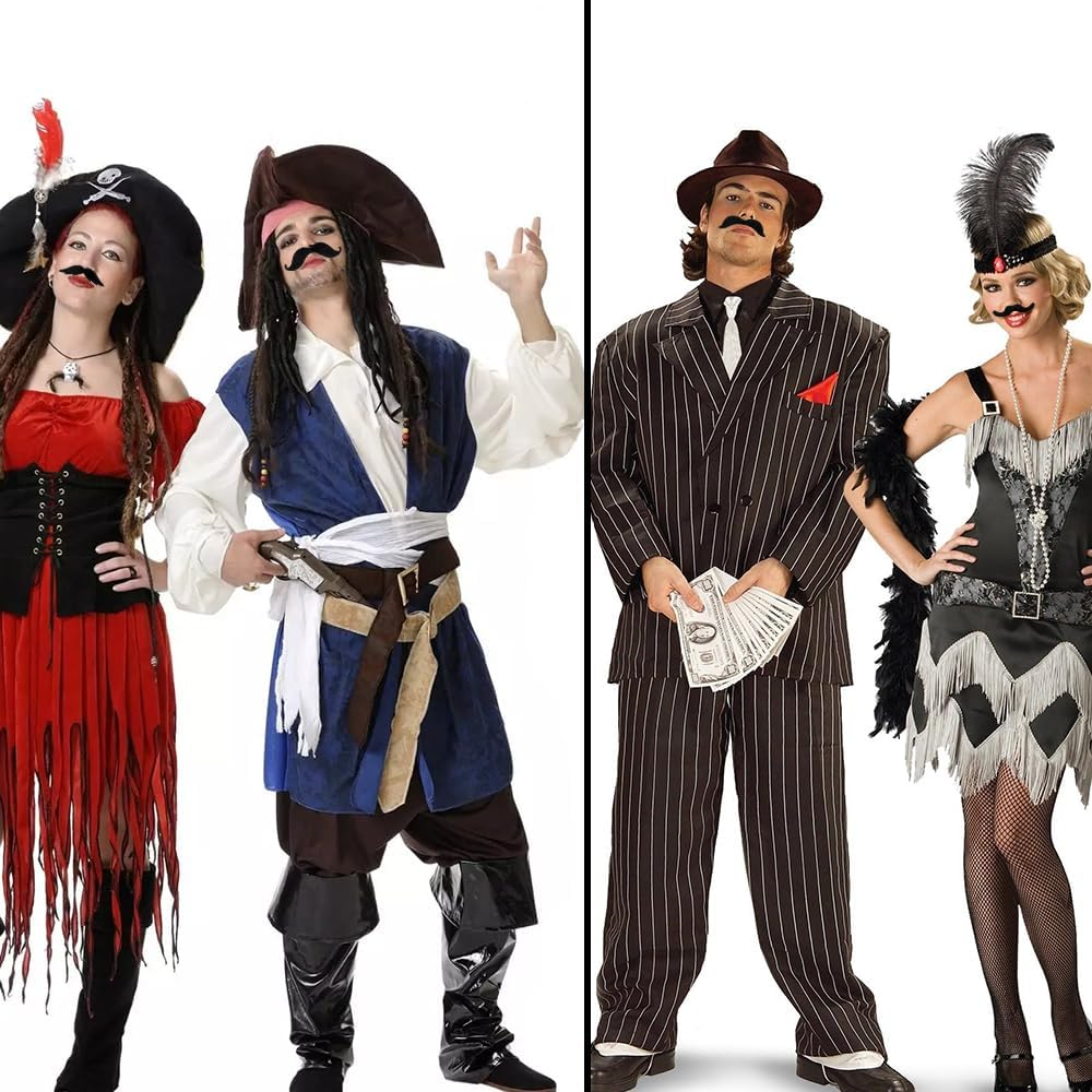 48 Pcs Fake Mustache Fake Moustache Mustaches Self Adhesive Stick on Mustache Fake Beard Black Mustache Costume&hellip; image number 4