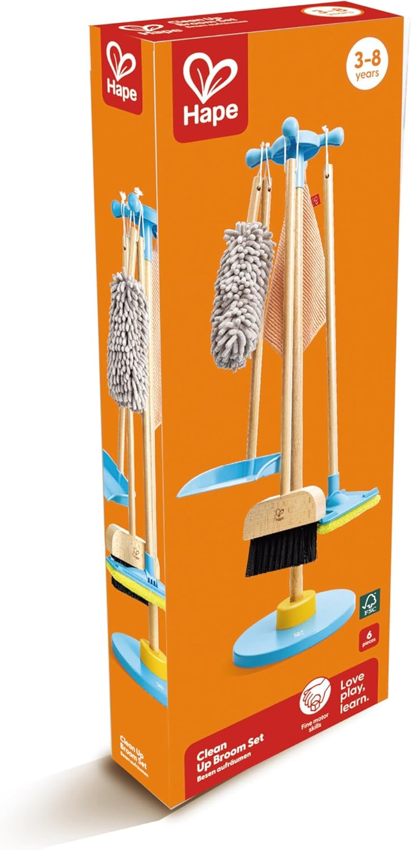 Hape 6 Piece Clean up Broom Set with Accessories Playset - 3Yrs + image number 4