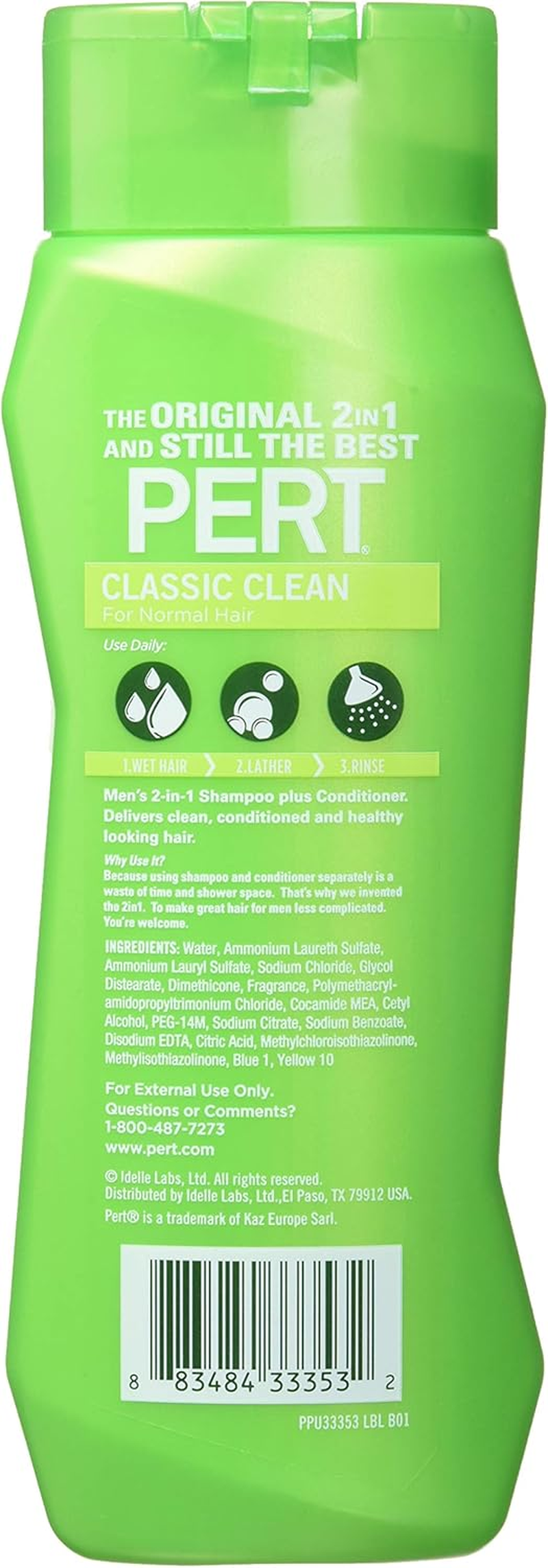 Pert plus Classic Clean 2 in 1 Shampoo and Conditioner for Normal Hair by Pert plus for Unisex - 13.5 Oz Shampo, 400 Ml image number 3