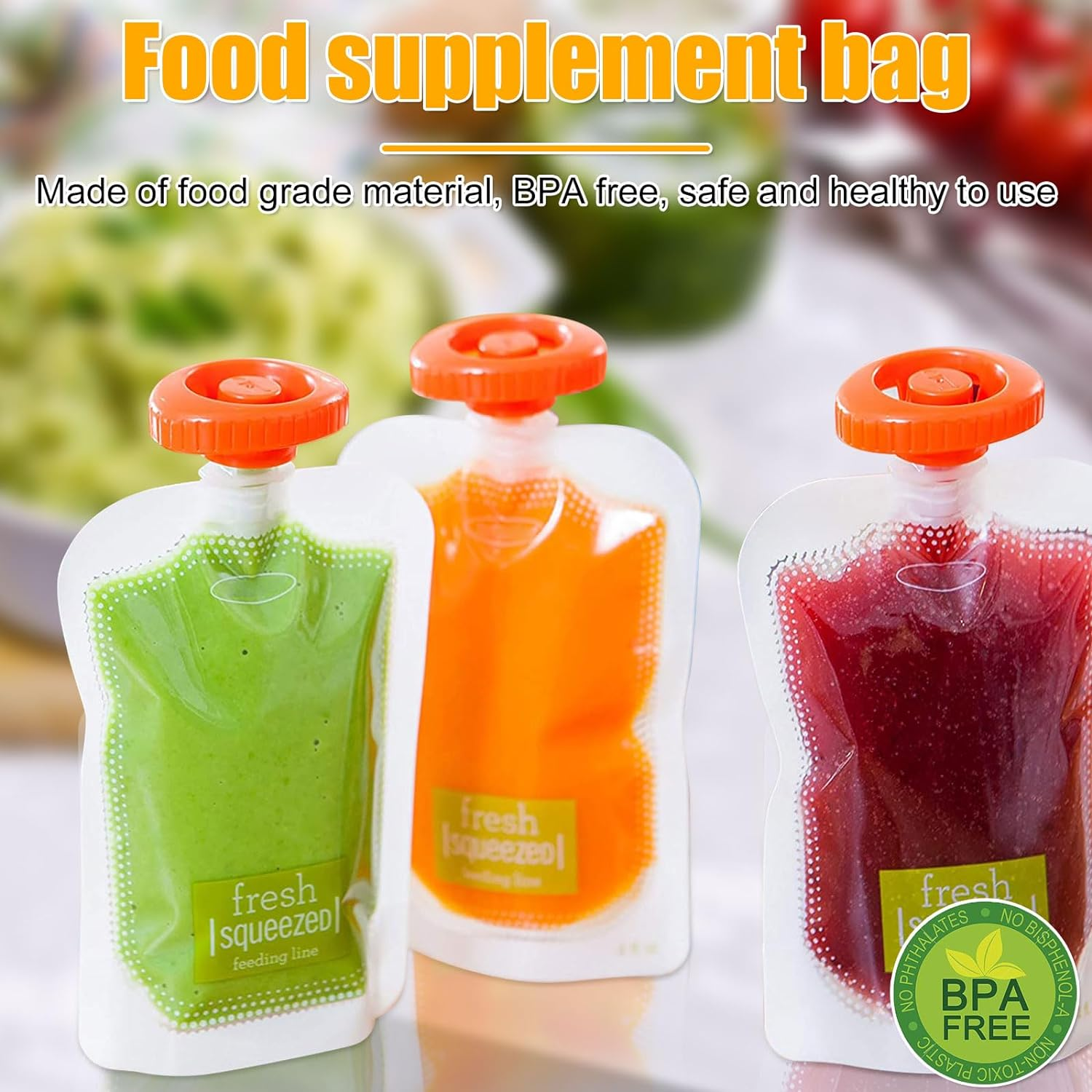Squeeze Station,Reusable Pouch Filling Station Fresh Fruit Puree Squeezer for Baby, Baby Food Maker Squeeze Food Station with 10PCS Pouch, Squeeze Pouch Station Maker Dishwasher Safe for Food Homemade image number 2