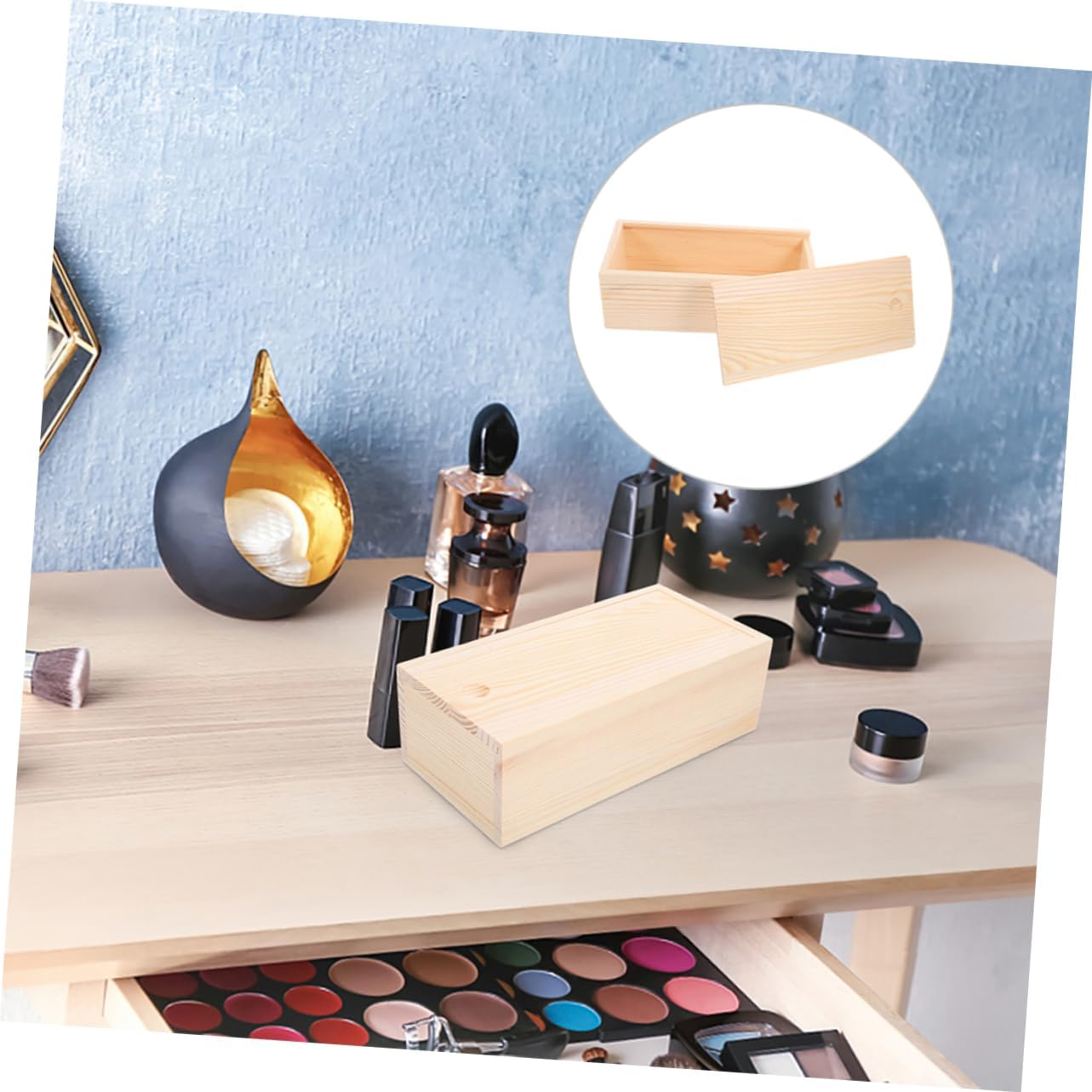 Angoily 2Pcs Unfinished Wooden Keepsake Storage Box with Slide Lid Rustic Pine Organizers for Craft Supplies Jewelry and Home Decorations DIY Present for Personalization image number 5