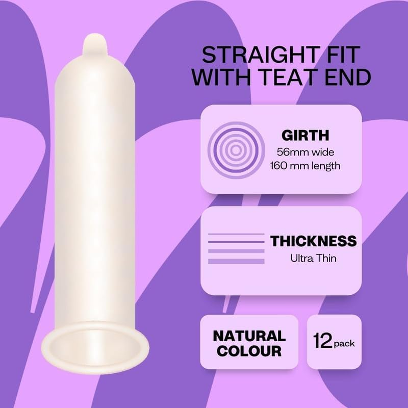 Moments Ultra Thin Large and Extra Lubricated Thinnest Premium Vegan Condoms (12 Count (Pack of 1)) image number 5