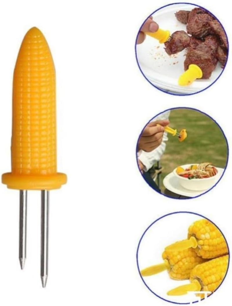 Bluejunior Corn Holders &ndash; Corn on the Cob Forks, Grilling Skewers & Fruit Prongs for BBQ, Kitchen, and Outdoor Cooking (Dual-Prong Design, Secure Grip image number 5