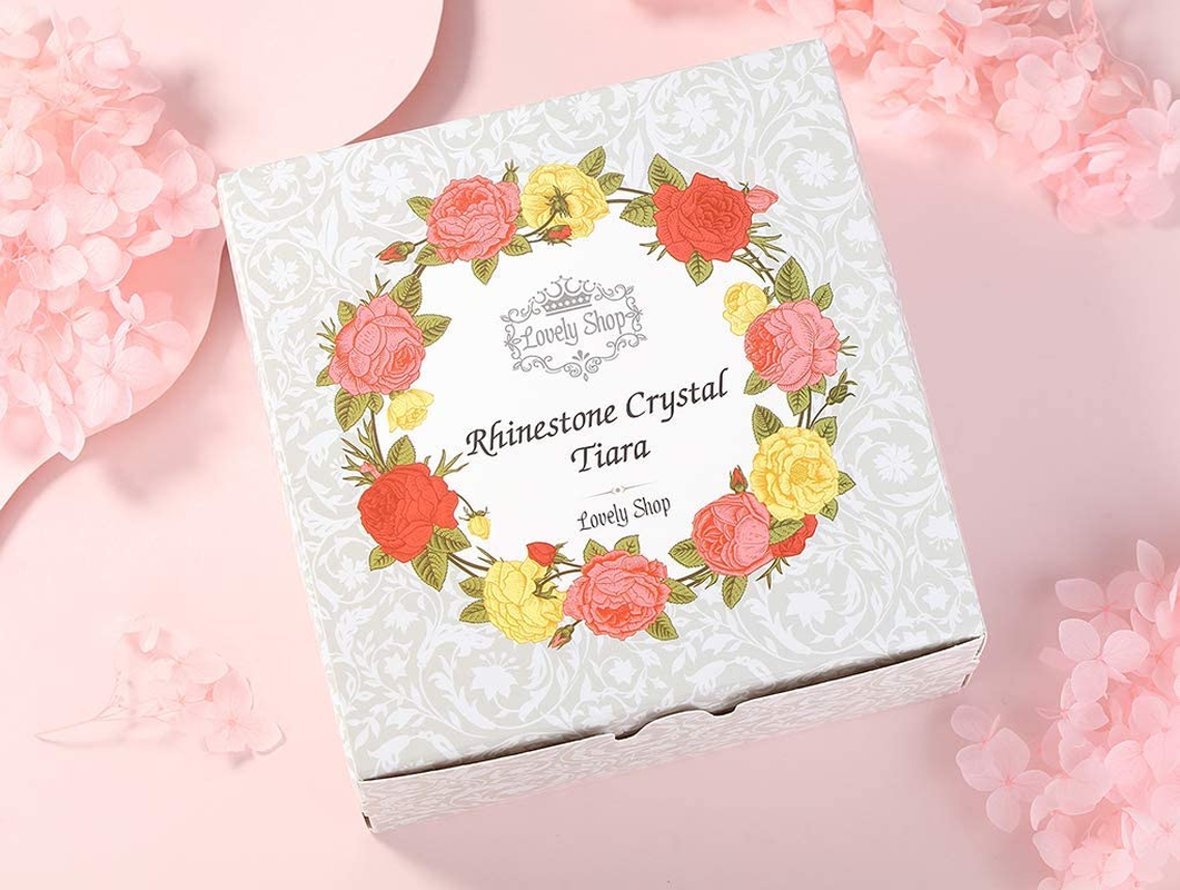 Lovelyshop Handmade Rhinestone Waterdrop Tiara for Wedding Prom Birthday Pageant - Rose Gold - Gold image number 3