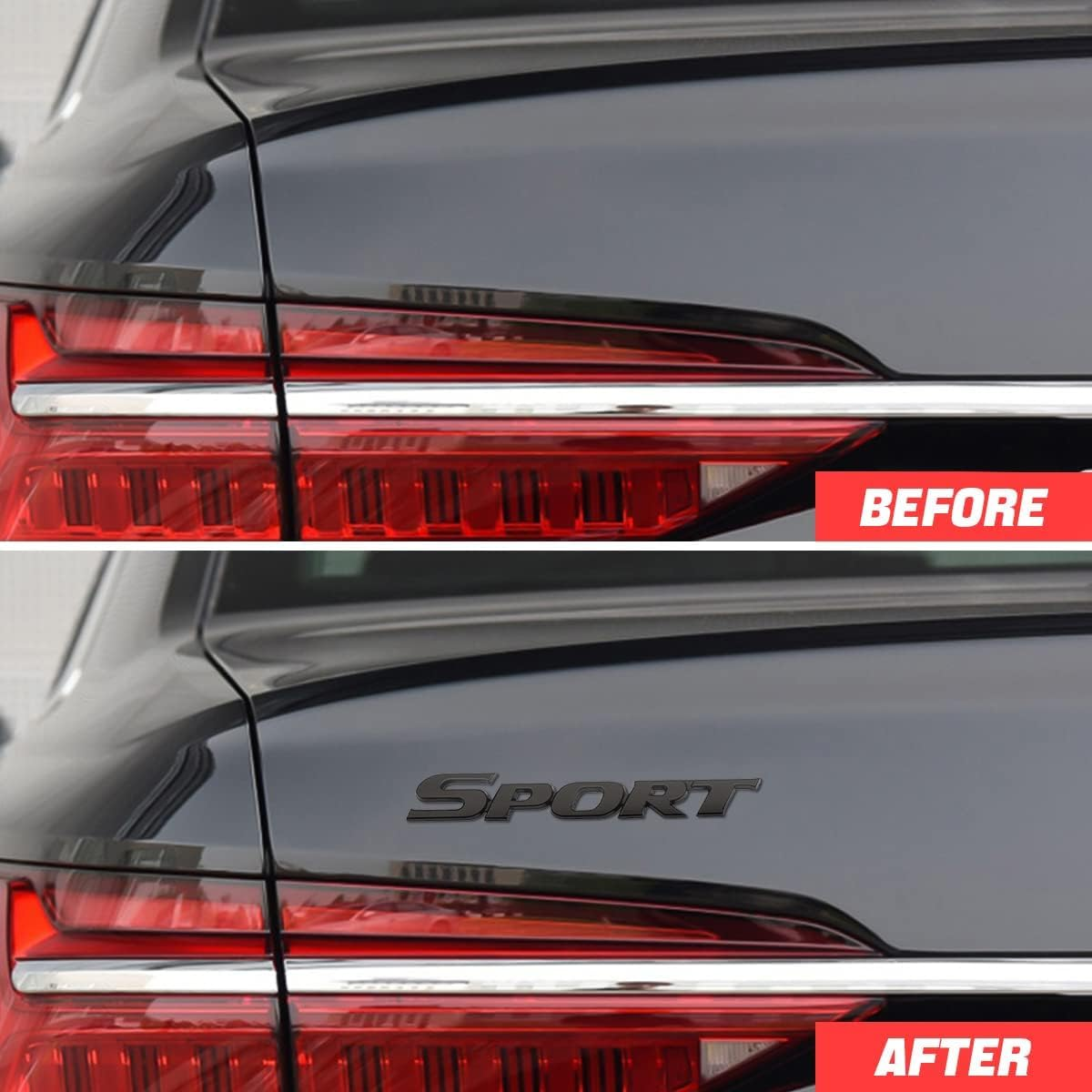 3D Metal Sport Sticker for Car, Styling Personalise Sport Emblem Decal, Auto Badge Stickers Car Exterior Decoration Accessories, 3D Stickers for Trunk Side Fender Rear Tailgate (Black)