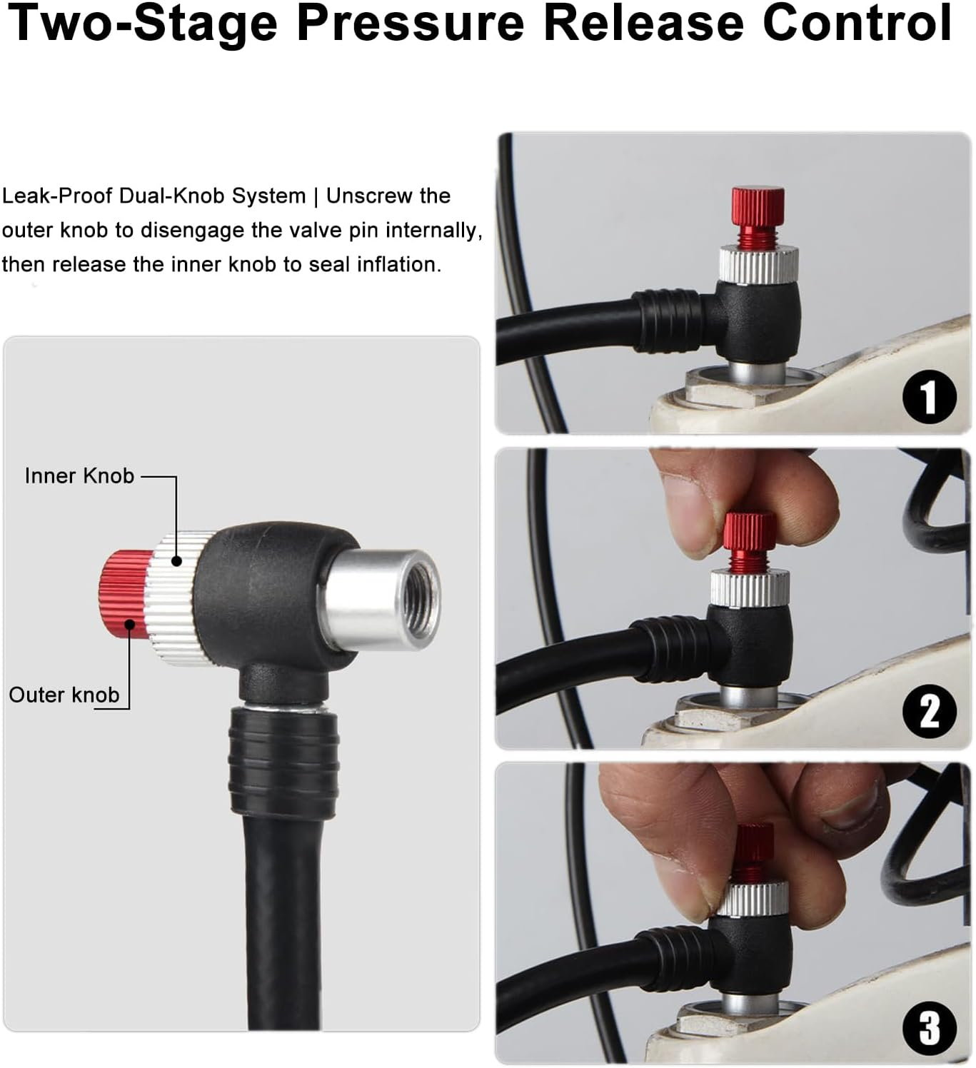 High-Pressure 300 PSI Bike Shock Pump, Bicycle Pump with Visual Dial, Front Fork & Rear Shock Suspension Portable Mini Pump with Air Bleed Button image number 3
