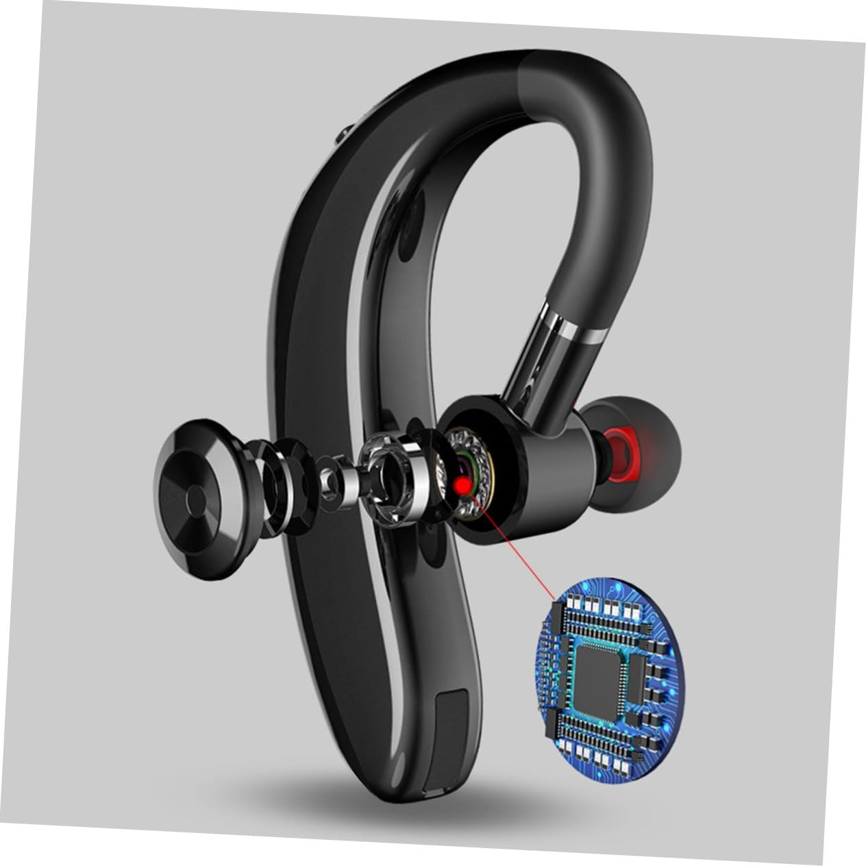 Angoily Long Battery Life Wireless Earphone Single-Side Earpiece Lightweight Headset for Driving Running and Workout Compatible with Devices Black image number 6