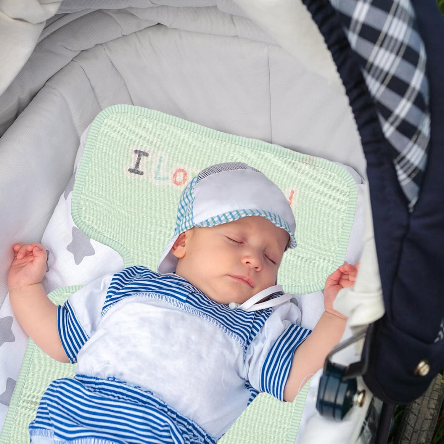 Stroller Cooling Pad Ice Silk Seat Mat Breathable Soft Liner for Newborns and Boy Girl Travel Essentials Pram Cooling Mat