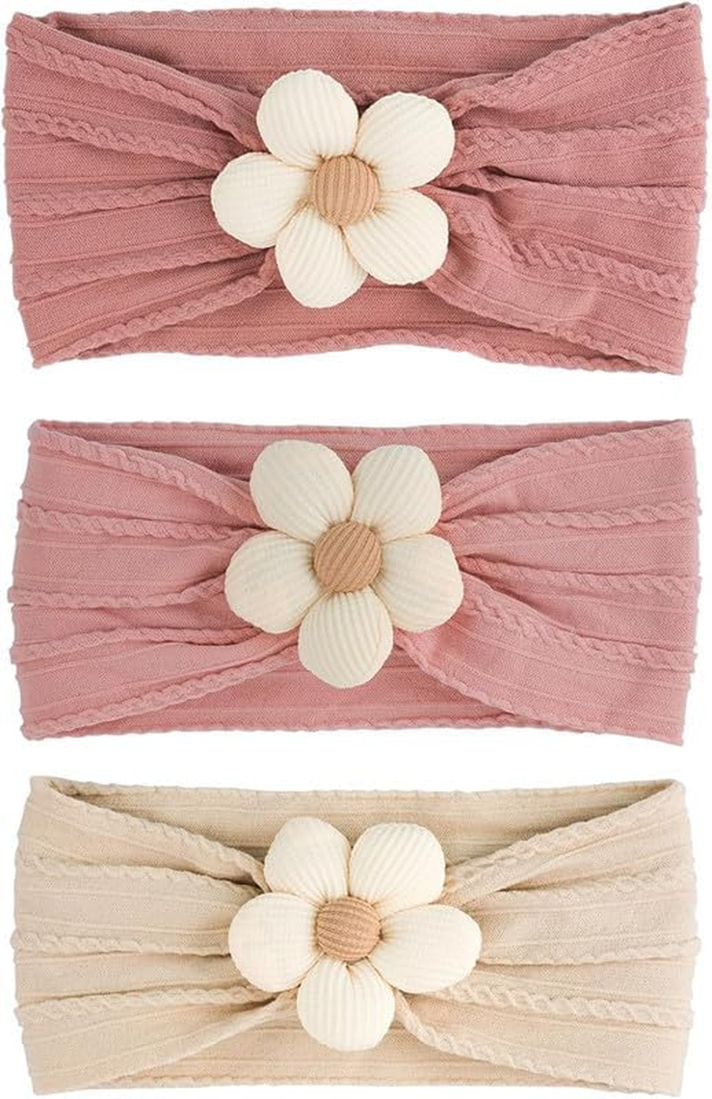 Baby Girl Headbands Bows Turban Knotted Nylon Newborn Headbands, 3Pcs Soft Elastic Baby Knotted Headbands, Baby Bows Knotted Nylon Newborn Head Bands,Baby Turban Headband Head Wrap Knotted Hair Band image number 6