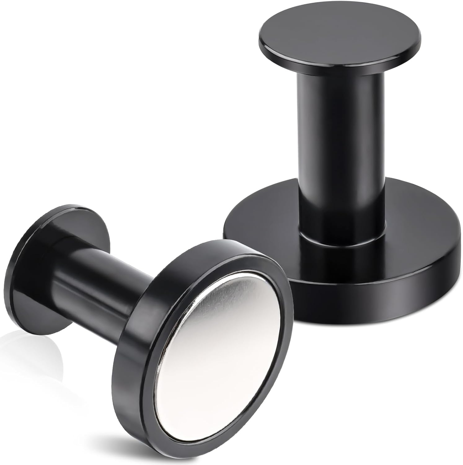 MIN CI Strong Magnetic Hooks Heavy Duty Push Pin Magnet Hooks for Home Hanging Cruise Ship Camping Grill Kitchen Fridge Garage and Refrigerator 1.42In Black 4 Pack image number 4