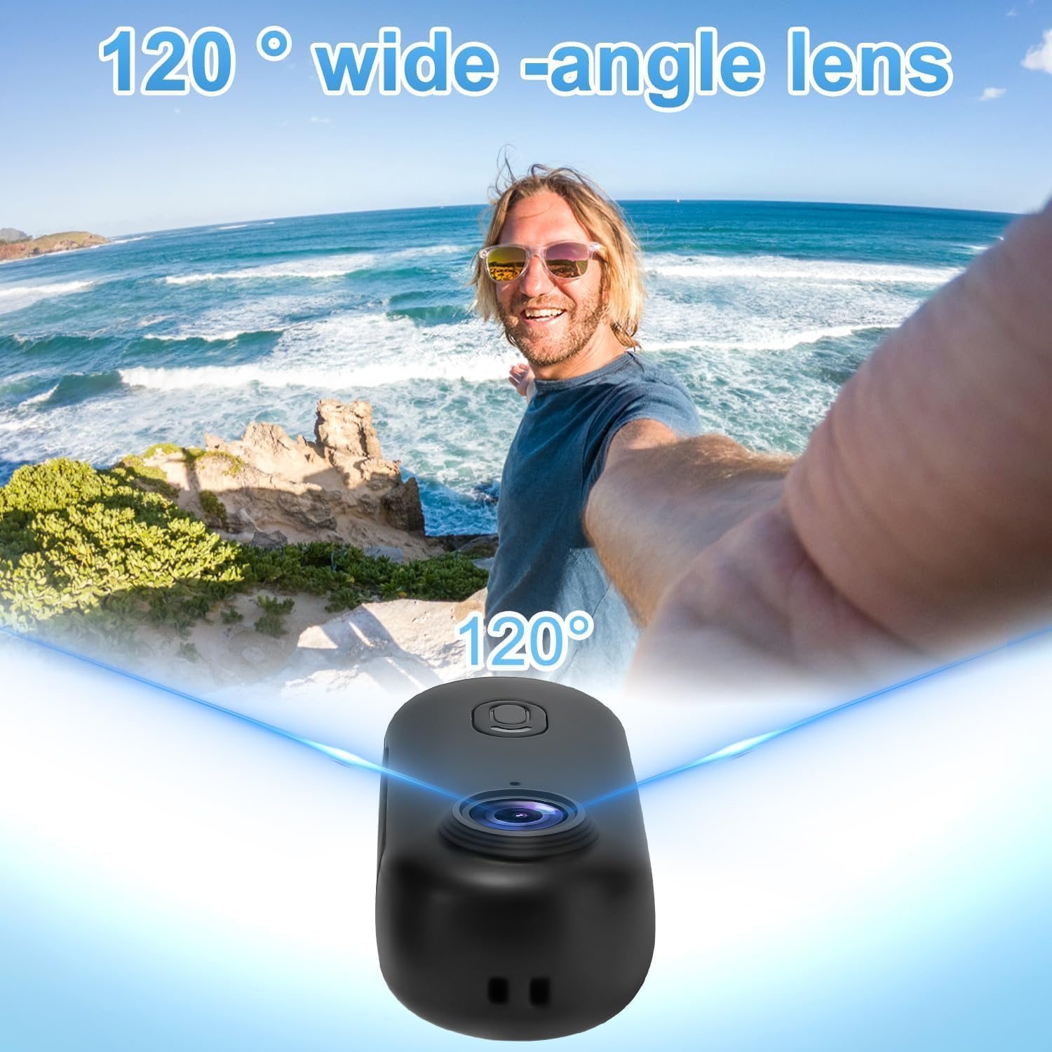 Mesalay 64GB Mini 360&deg; Action Camera with Wifi, 1080P Motorcycle Bodycam, 120&deg; Wide Angle Helmet Cam, Wearable Recorder with Multifunctional Accessories image number 2