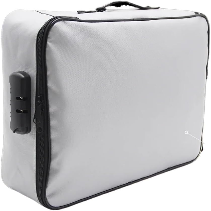 Safe Box, Fireproof Document Password Bag Travel Waterproof File Money Storage Safe Papers Zipper Safety Organizer Multi-Layer Card Case(Black)