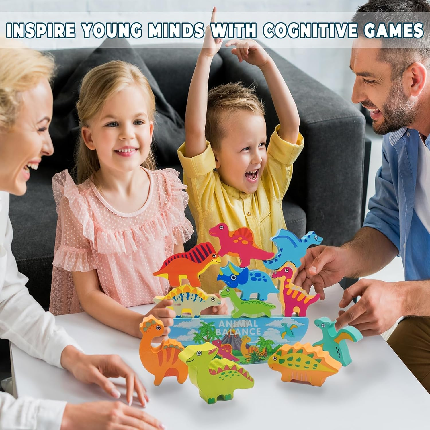 Peeokuo 11Pcs Wooden Stacking Dinosaur Toys, Dinosaur Balance Toys for Kids 3 4 5 6 7 Years Old, Dinosaur Building Blocks Set, Preschool Montessori Toys for Boys and Girls, Birthday Gift Ideas image number 4