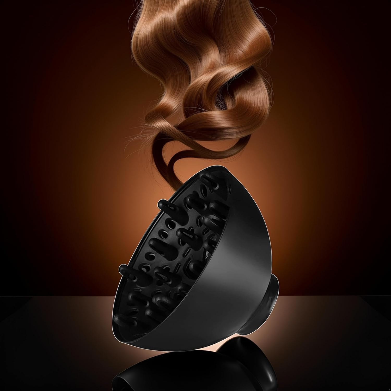 Black Universal Hair Diffuser Adaptable for Blow Dryers for Curly, Diffuser for Curly Hair and Natural Wavy ﻿ image number 2