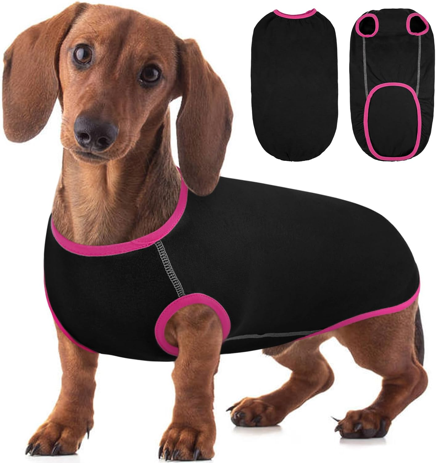 Hjyokuso Dachshund Jumper, Soft Elastic Dachshund Fleece Pullover for Mini Sausage Dogs, Lightweight and Breathable for Home Use or Outdoor Walks, All-Season Wear, Black XS