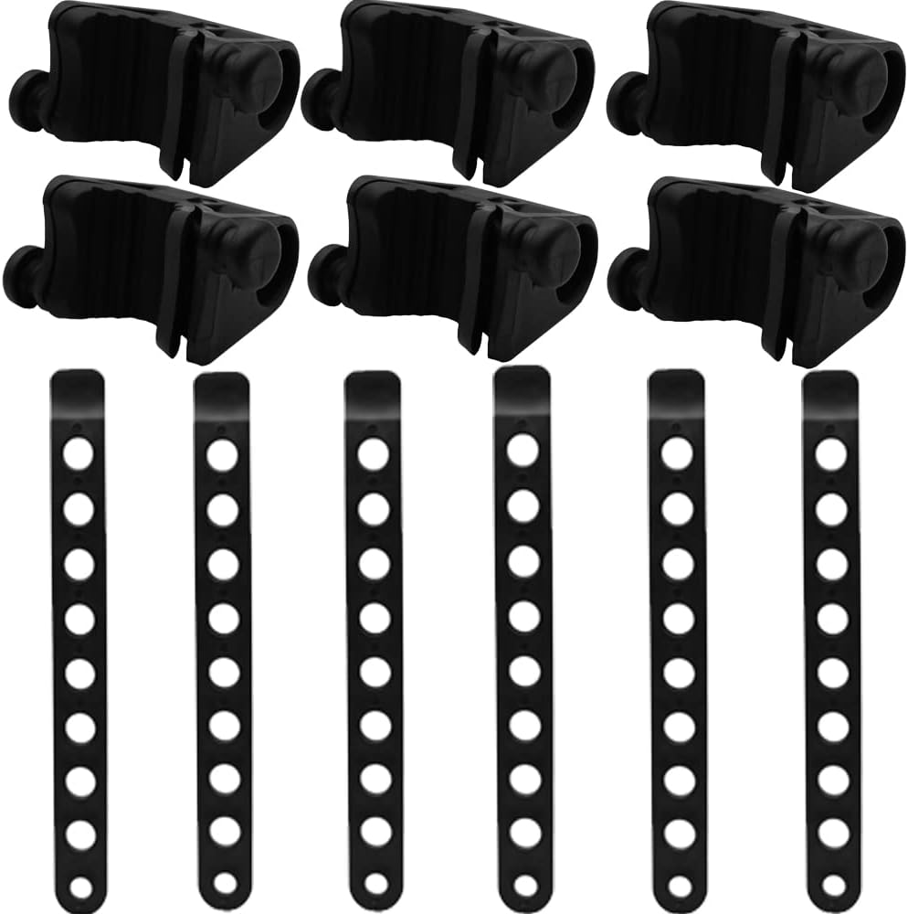 6Pcs/Set Bike Rack Straps Replacement Bicycle Hitch Strap Cradle Bike Carrier Mount Rubber Strap Black Spare Hooks Car Racks Accessories Truck Hitch Fit 1" Diameter Tubes image number 4