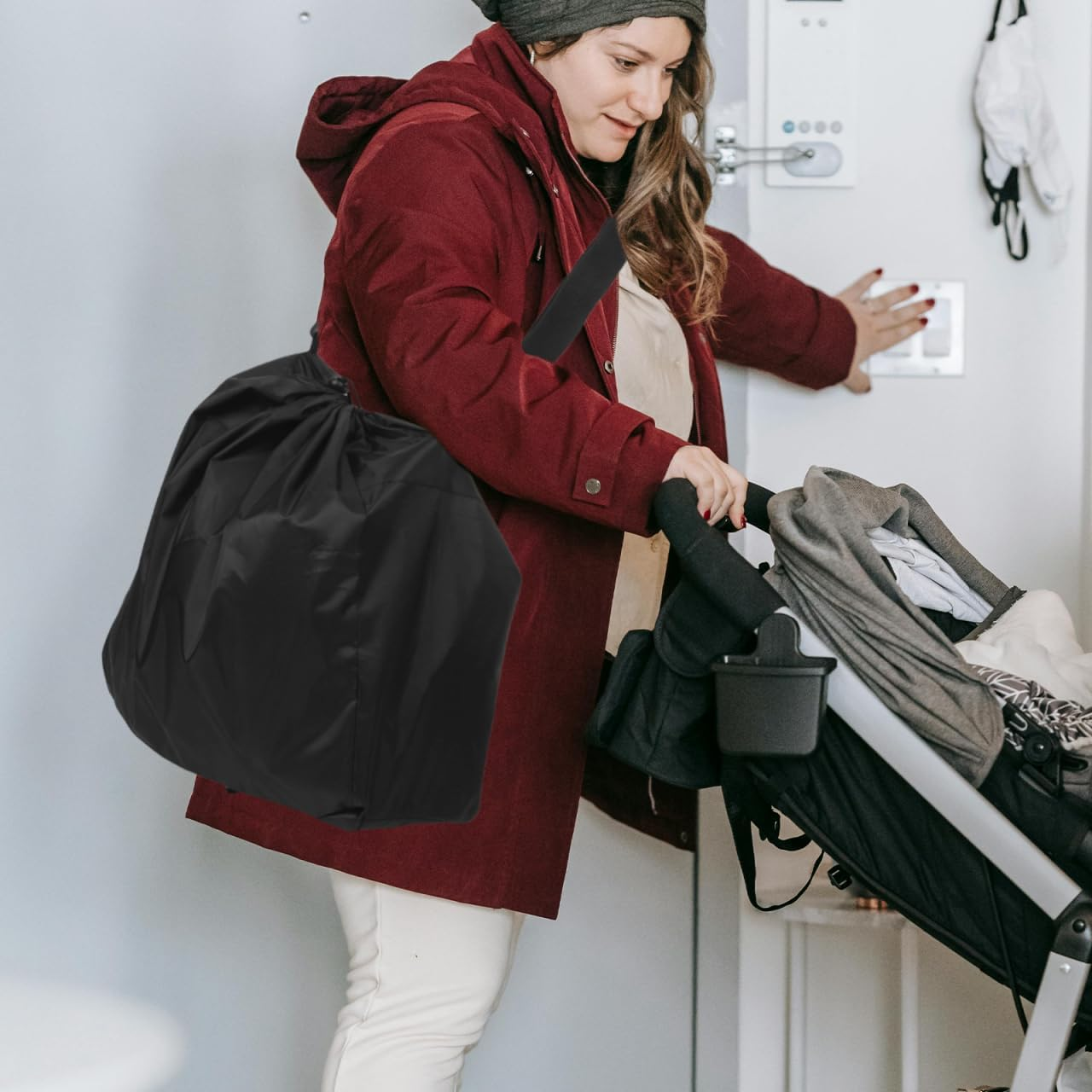 Abaodam Stroller Storage Bag for Air Travel Durable Oxford Cloth Pram Travel Bag with Shoulder Straps and Easy Carrying for Gate Check image number 6