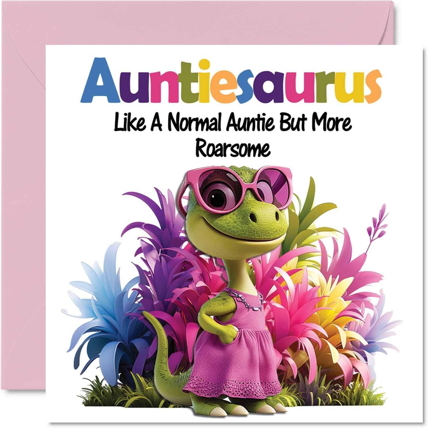 Granny Birthday Card - Roarsome Grannysaurus - Happy Birthday Card for Granny Gran from Grandson Granddaughter, 145Mm X 145Mm Dinosaur Bday Greeting Cards