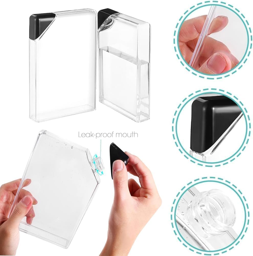 Flask Transparent Flat Water Bottle - Stylish Memo Bottle for Sports, Slim Paper Design, Clear Juice Container image number 6