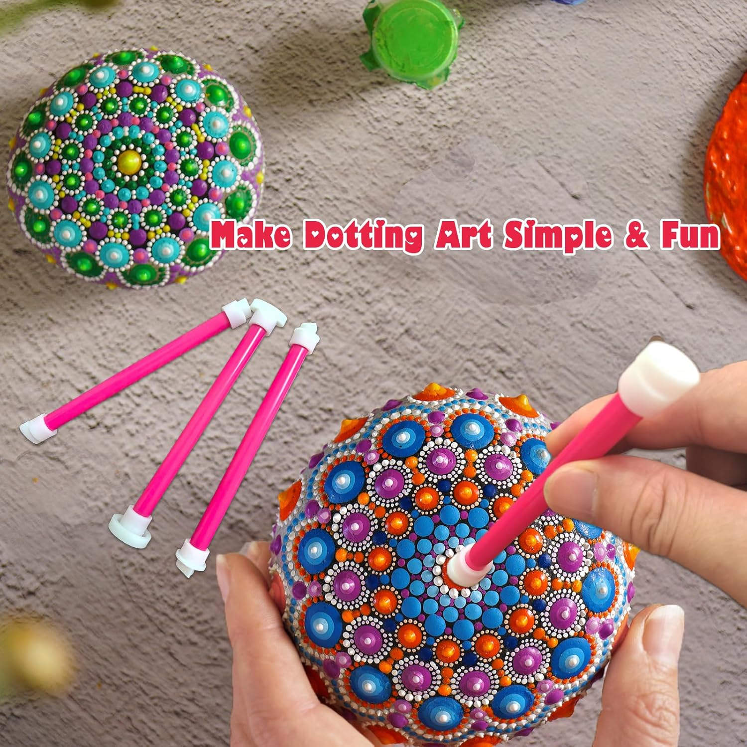 Flower Petal Dotting Tools for Painting Mandalas, 20 Shapes Dotting Pens, Shapes of Various Oval, Teardrop, Petals, Dot Painting Pen for Craft, Embossing Dot Tool for Painting Rocks, 10 Pens image number 1