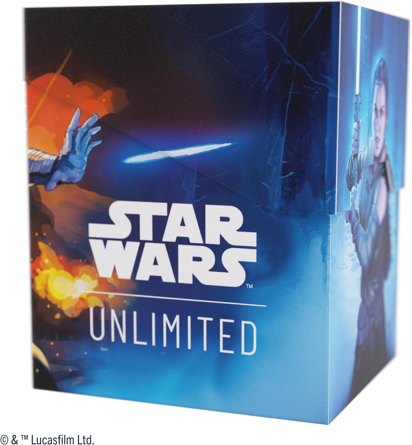 Gamegenic Star Wars Unlimited Rey/Kylo Ren Soft Crate Printed Deck Box image number 1