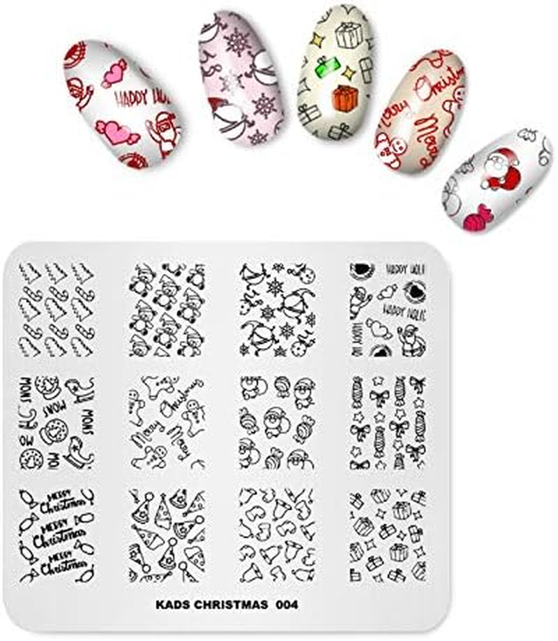 KADS Nail Art Stamp Plate Christmas Stamping Plate Stencil Image Template Colorful Snowflakes (CH013)