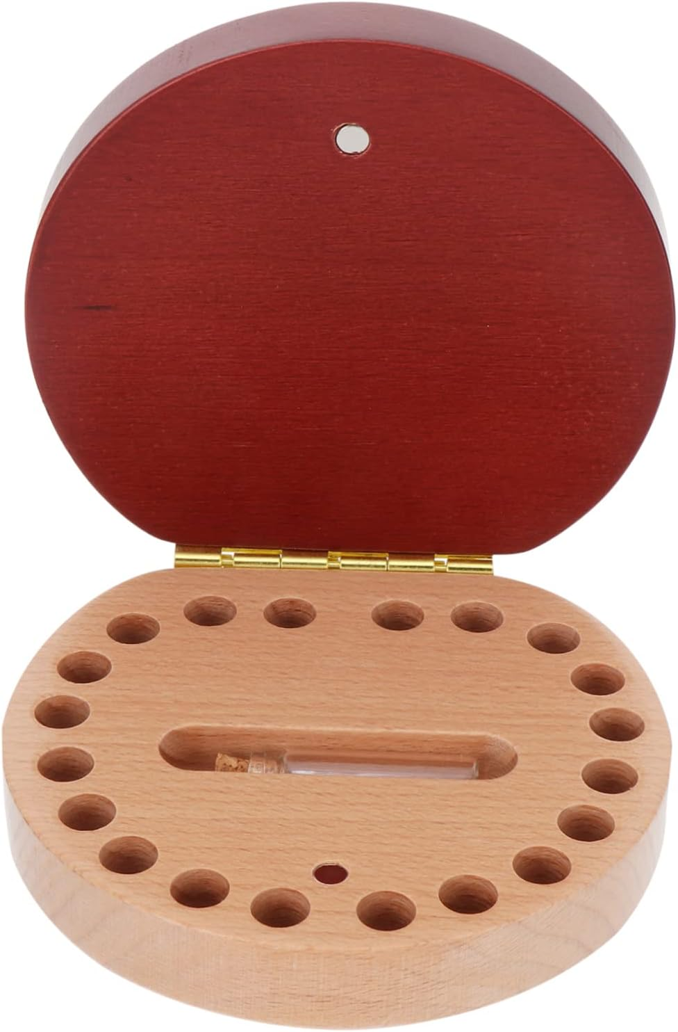 Baby Tooth Holder Wooden Keepsake Box for Boys and Girls Baby Tooth Case with Zodiac Horse Design Small Fetal Hair Organizer for Infant Keepsakes image number 4