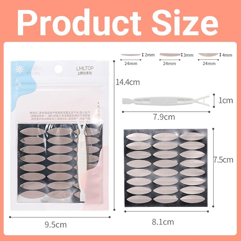 Invisible Eyelid Lifting Tape Stickers, 120Pcs Set, Natural-Look Eye Lift Strips with Application Tool, Waterproof & Hypoallergenic for Enhanced Eye Shape & Size, Clear Adhesive