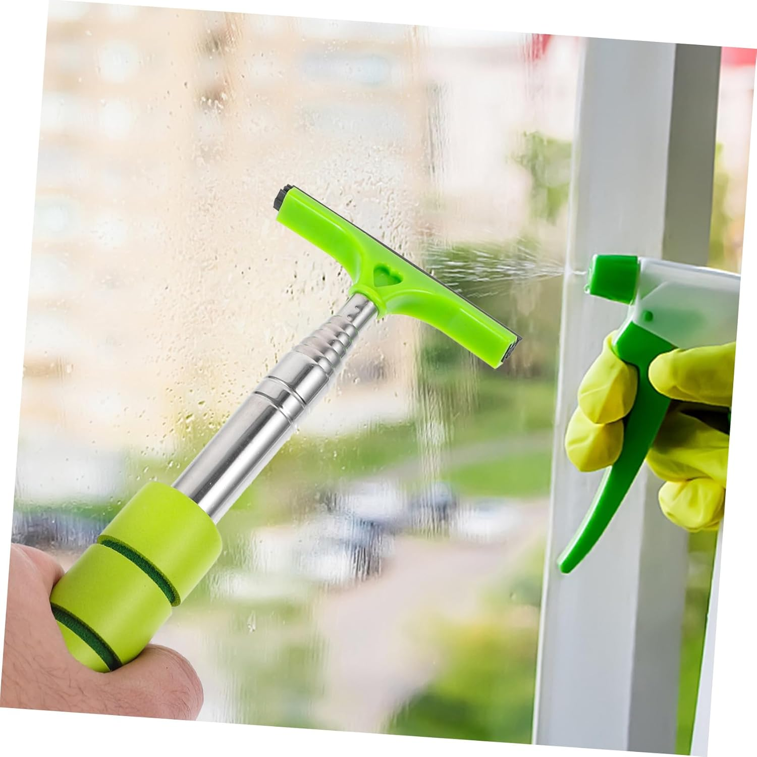 FOYTOKI Car Window Cleaner Tool Squeegee 3Pcs Set Telescopic Mini Windshield Wiper for Rearview Mirror Automotive Exterior Care Portable Cleaning Brushes image number 1