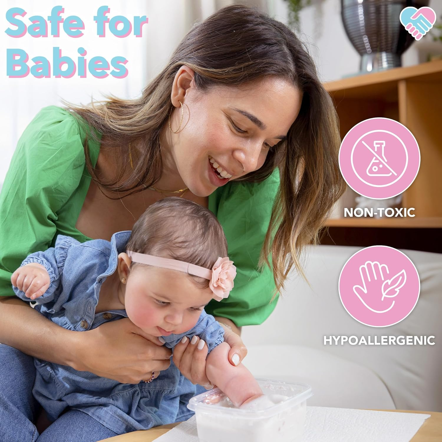 Luna Bean Baby Footprint & Hand Casting Kit (4 Pack) Newborn Keepsake Foot Hand Mold Kit - Baby Shower New Mom Gifts image number 2