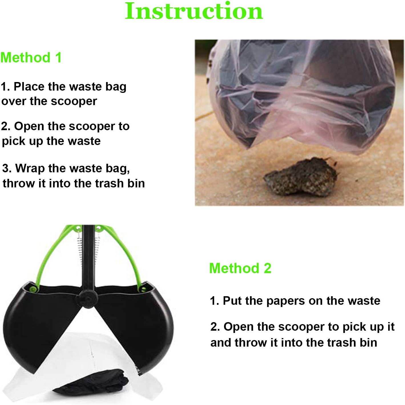 28" Large Pooper Scooper for Dogs, Heavy Duty Poop Scooper for Large Medium & Small Dog, Pet Dog Pooper Scooper for Grass & Gravel Pick Up
