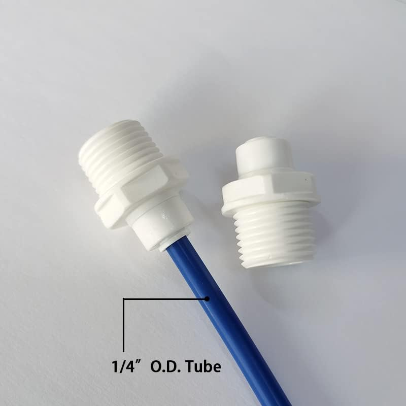 Malida 1/2" Thread Male to 1/4" Push Fit Tube Quick Connect for Water Purifiers Reverse Osmosis (5Pack) image number 6