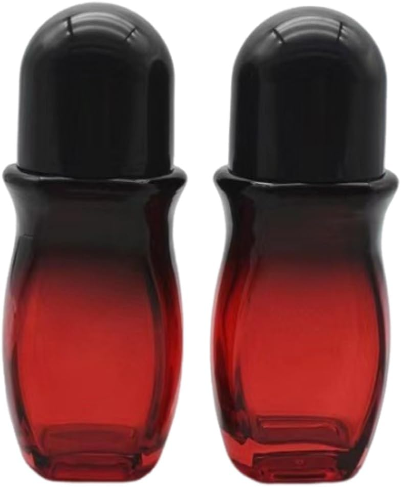 2Pcs 50Ml Glass Roller Bottles Large Empty Roller Ball Bottle Leak Proof Refillable Rollerball Bottles for Perfume Essential Oils Deodorant