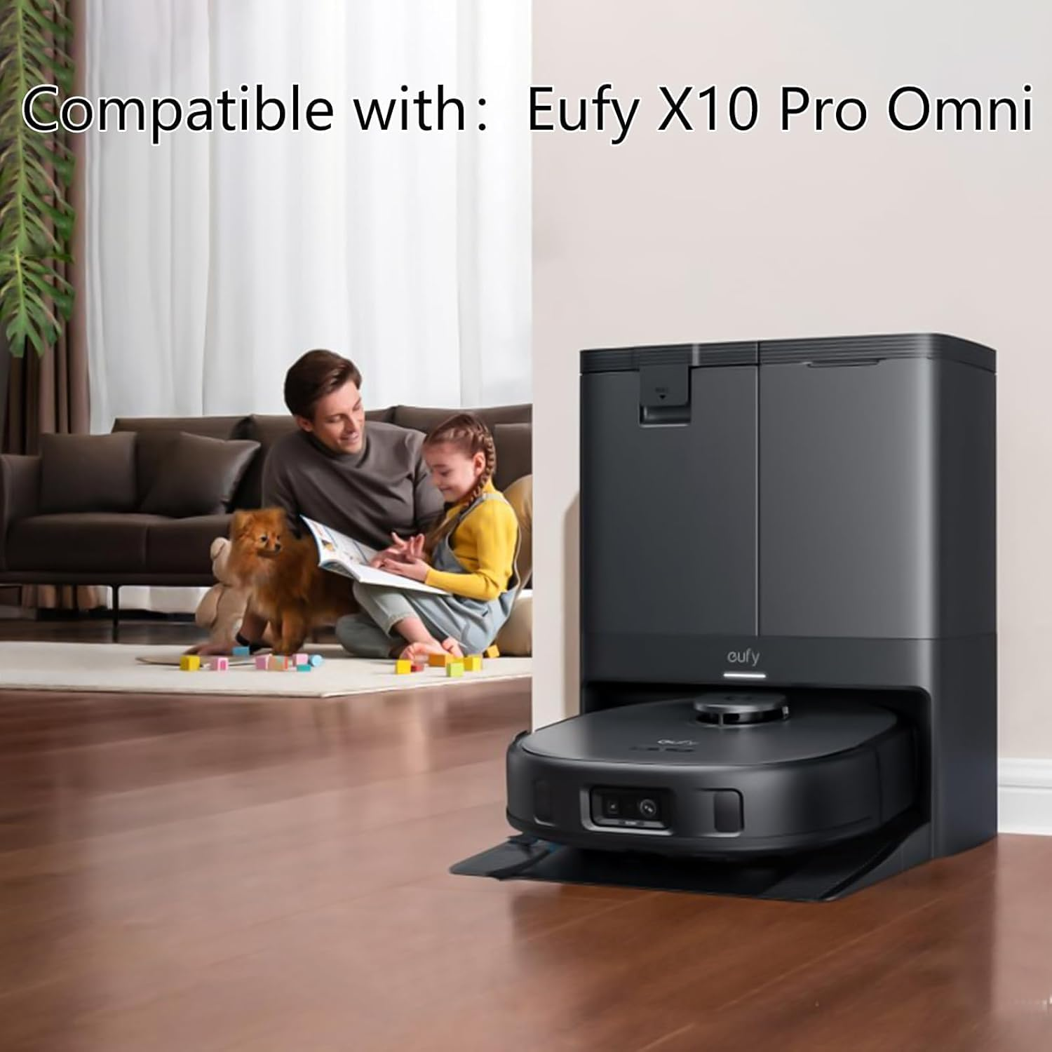 X10 Pro Omni Accessories Compatible with Eufy X10 Pro Omni Robot Vacuum Cleaner, Replacement Parts with 1 Roller Brush, 4 Dust Bags, 6 Side Brushes, 4 Mop Pads, 4 Filters image number 3