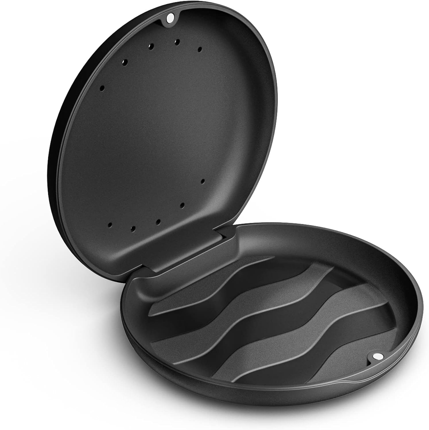 Annhua Orthodontic Retainer Case with Vent Holes, Denture Storage Case Slim Mouthguard Container Aligner Case with Magnetic Closure for Household|Travel|Office - White