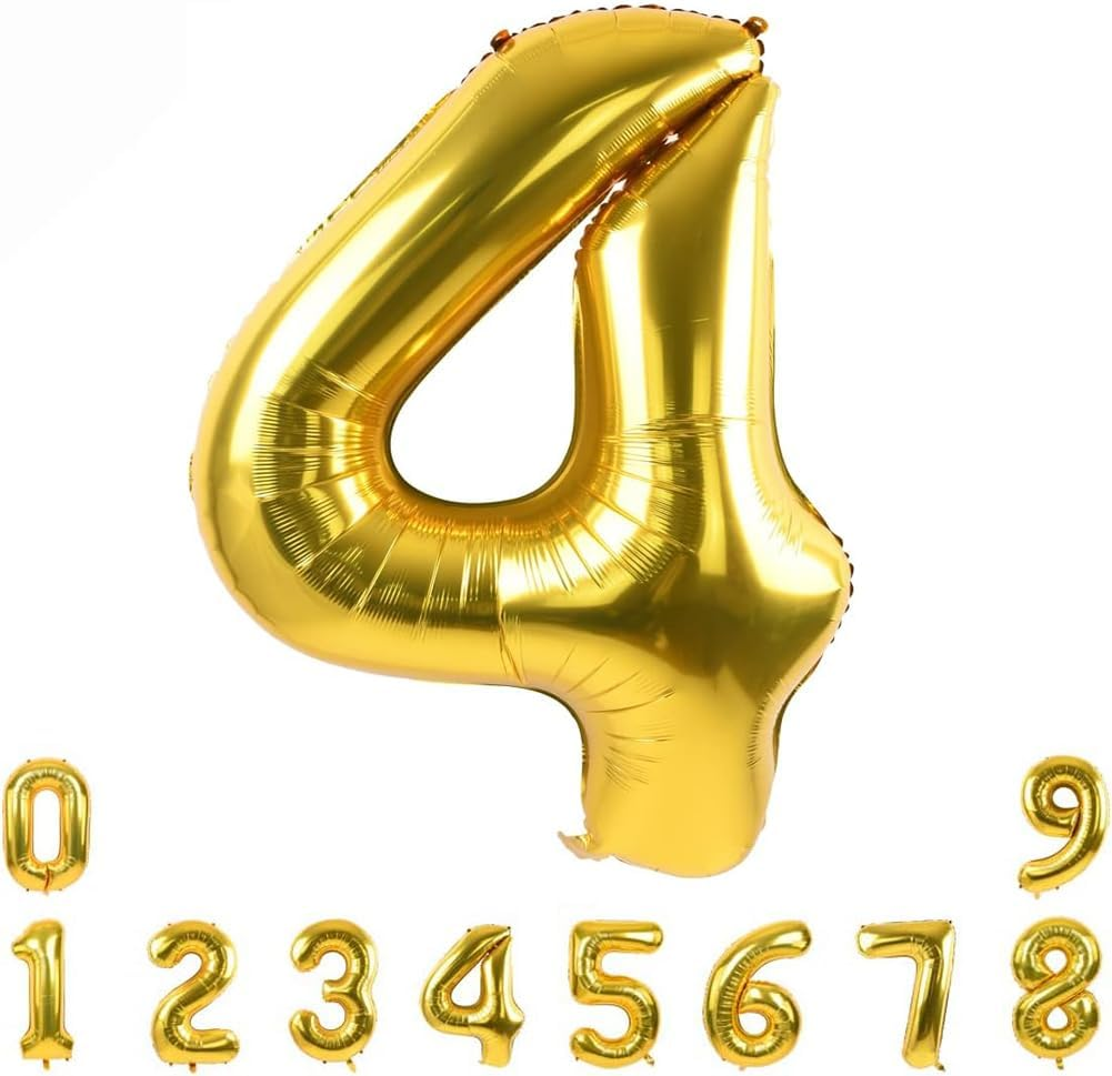 Suithink 40 Inch Giant Number Balloons Foil Digital Balloon for Birthday Anniversary Party Festival Decorations (4) image number 1