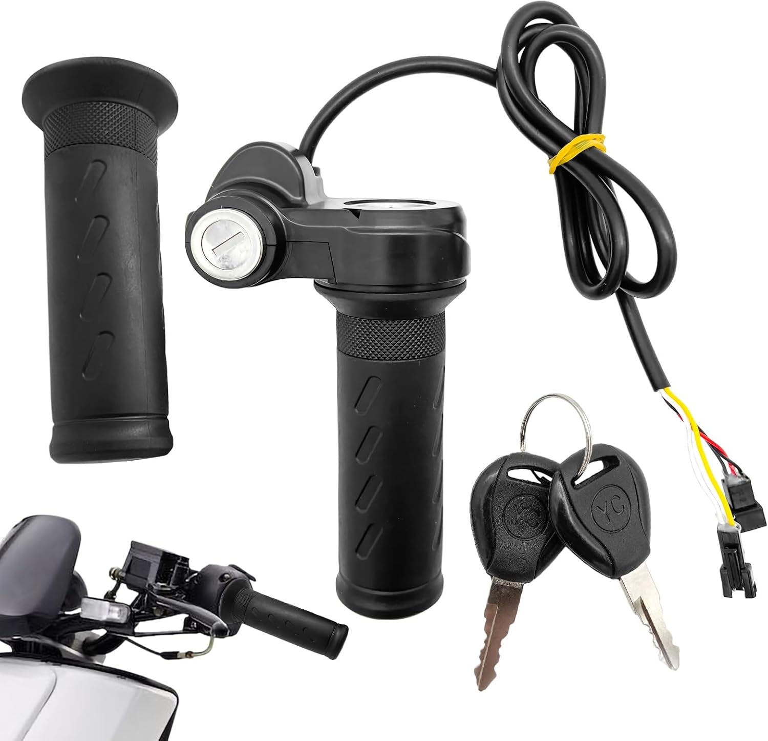 Full Twist Throttle Grip with Keys | Anti-Slip Grip with Keys Lever Handlebars for Ridstar Q20/Q20 Pro Lite E-Bike, Electric Bike Throttle Smooth Acceleration Control image number 5