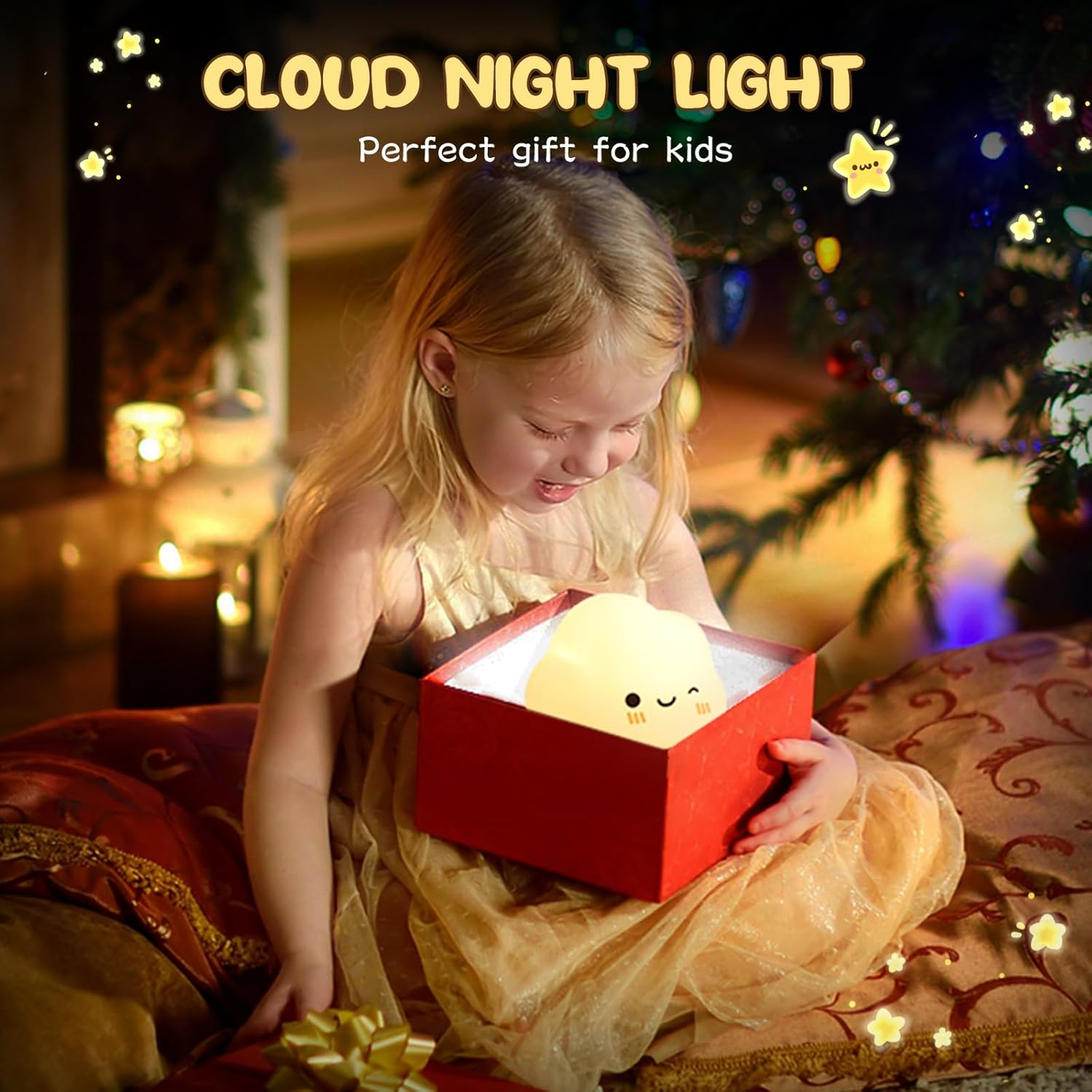 Diboniur Night Light Children'S Night Light Baby, 7 Colours 5 Brightness Baby Nursing Light, Night Light Dimmable Kawaii Silicone Night Lamp Children'S Room, Touch Control, Portable and Rechargeable image number 5