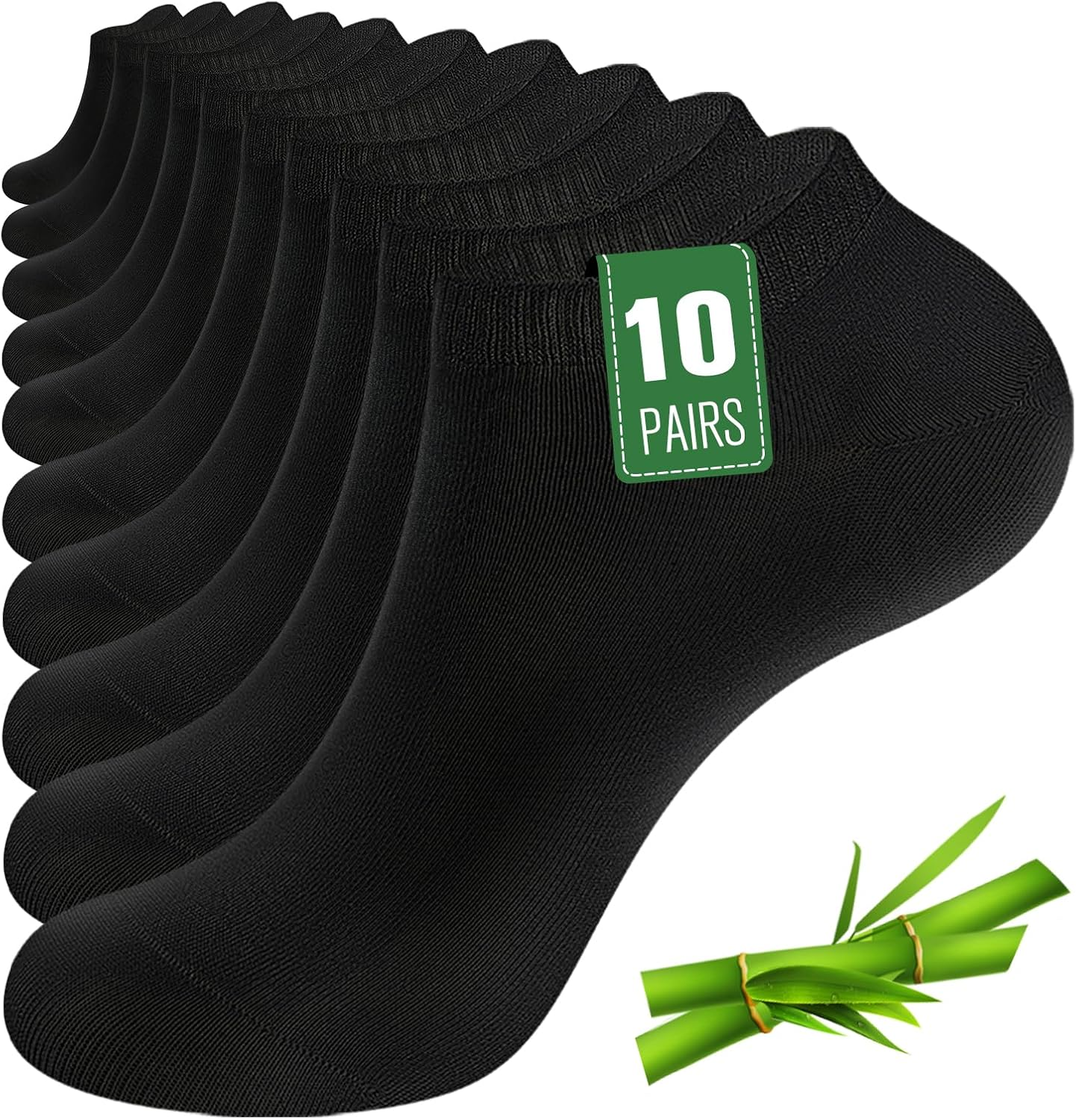 10 Pairs Bamboo Trainer Socks for Mens Womens and Ladies, Low Cut Ankle Seamless Sock, Moisture-Wicking Short Athletic Socks for Sports, Running, Gym, Casual