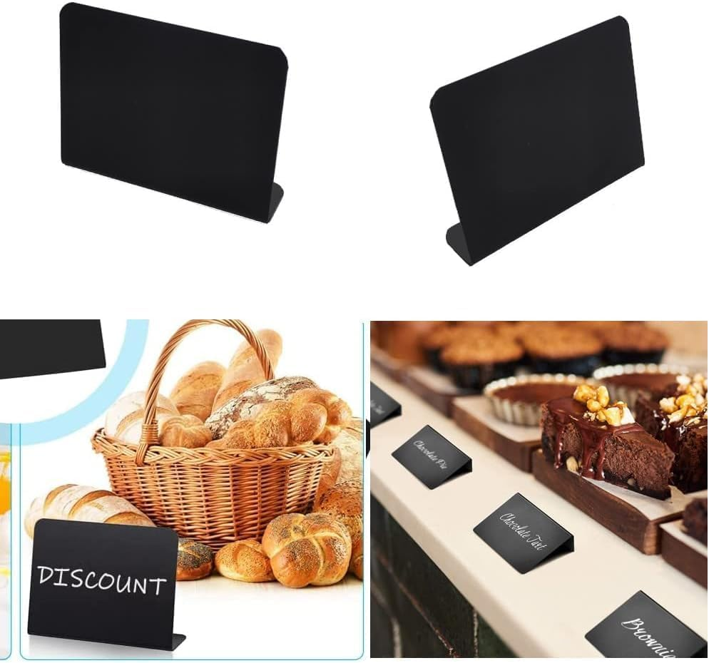Naisfei 25 Pack Mini Chalkboard Signs,Chalkboard Signs for Food,Multifunctional Table Signs for Weddings Birthday Parties Message Board Signs Bakery Retail(10 * 7.5Cm) image number 1