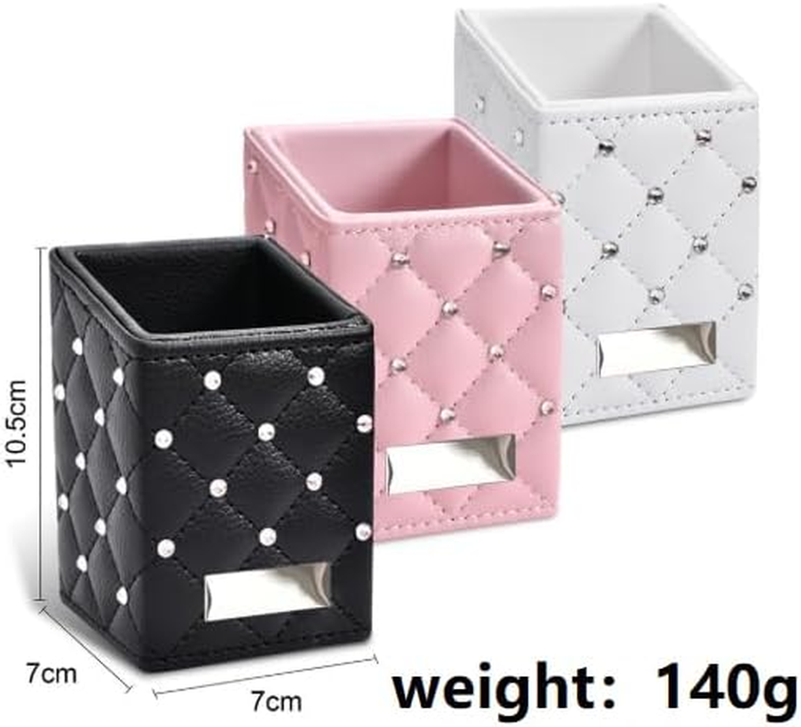 Makeup Brush Holder Brushes Cup PU Make up Brush Case Bag Storage for Women (White, 10.5 * 7 * 7CM) image number 4