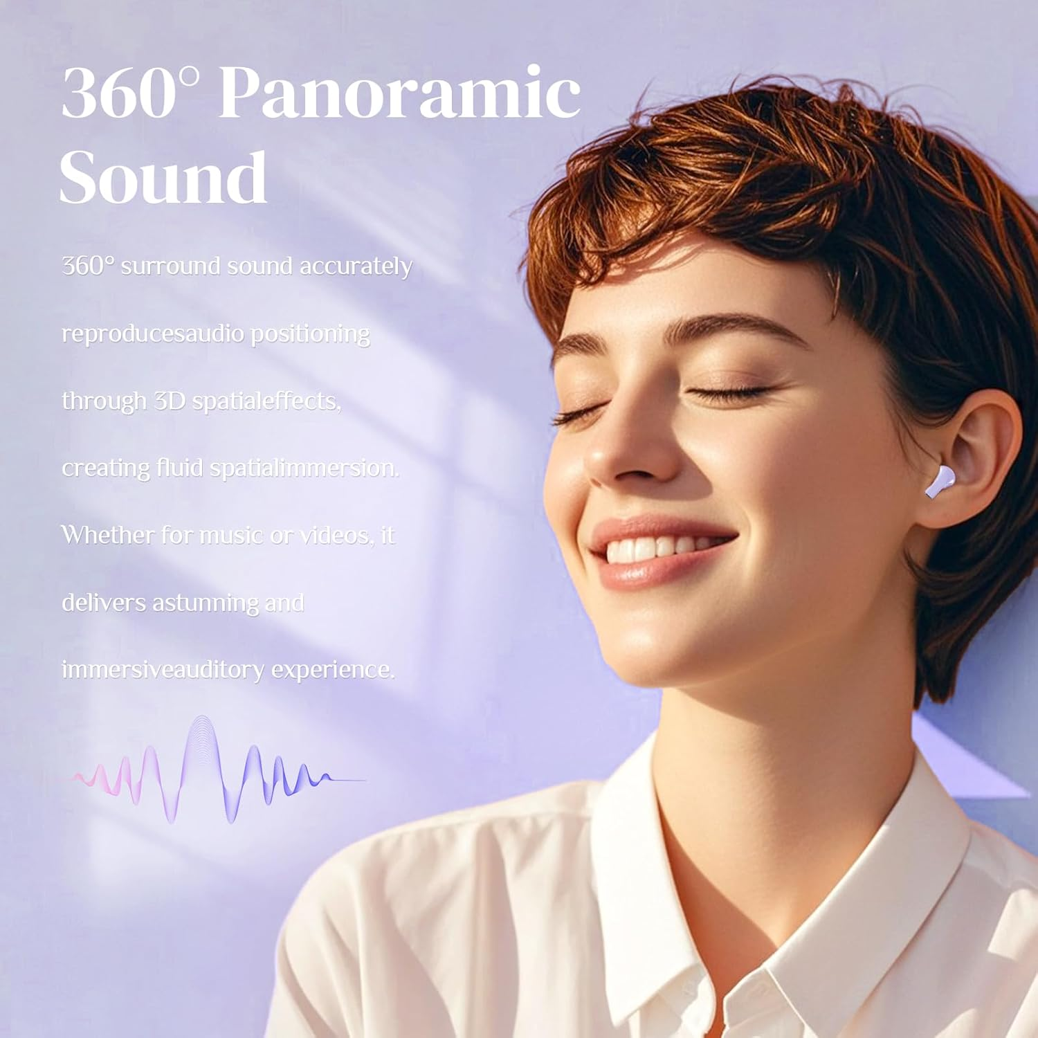 Ttbesmi Purple Heart Wireless Earbuds for Girls Kids, Cute Mini Tiny Small Invisible Earbuds Wireless Bluetooth for Small Ears Canals Women Rose Gold Kawai Blue Tooth Ear Buds for Iphone Android - Purple image number 3