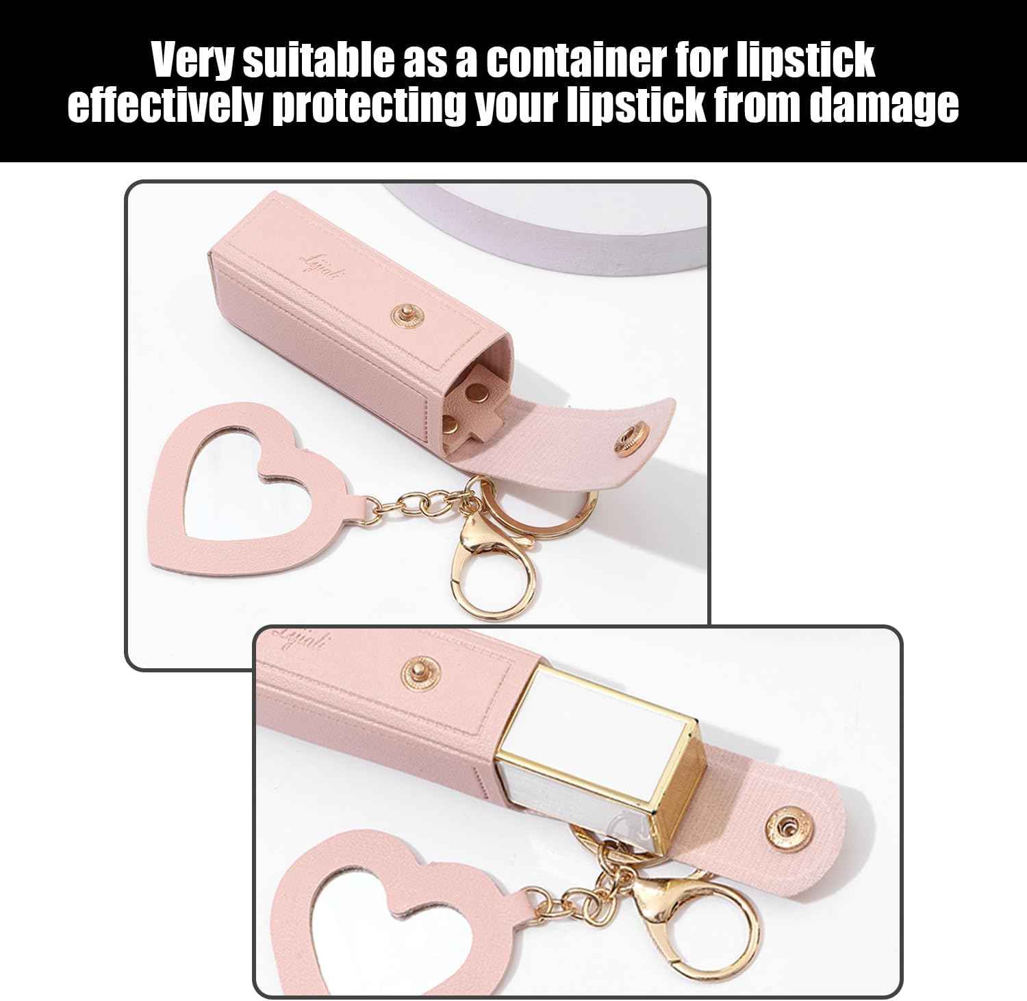 Pack of 4 Lipstick Bag, Mini Storage Bag, Portable Lipstick Bag, Fashionable and Simple Lipstick Bag, Lipstick Bag with Mirror image number 3