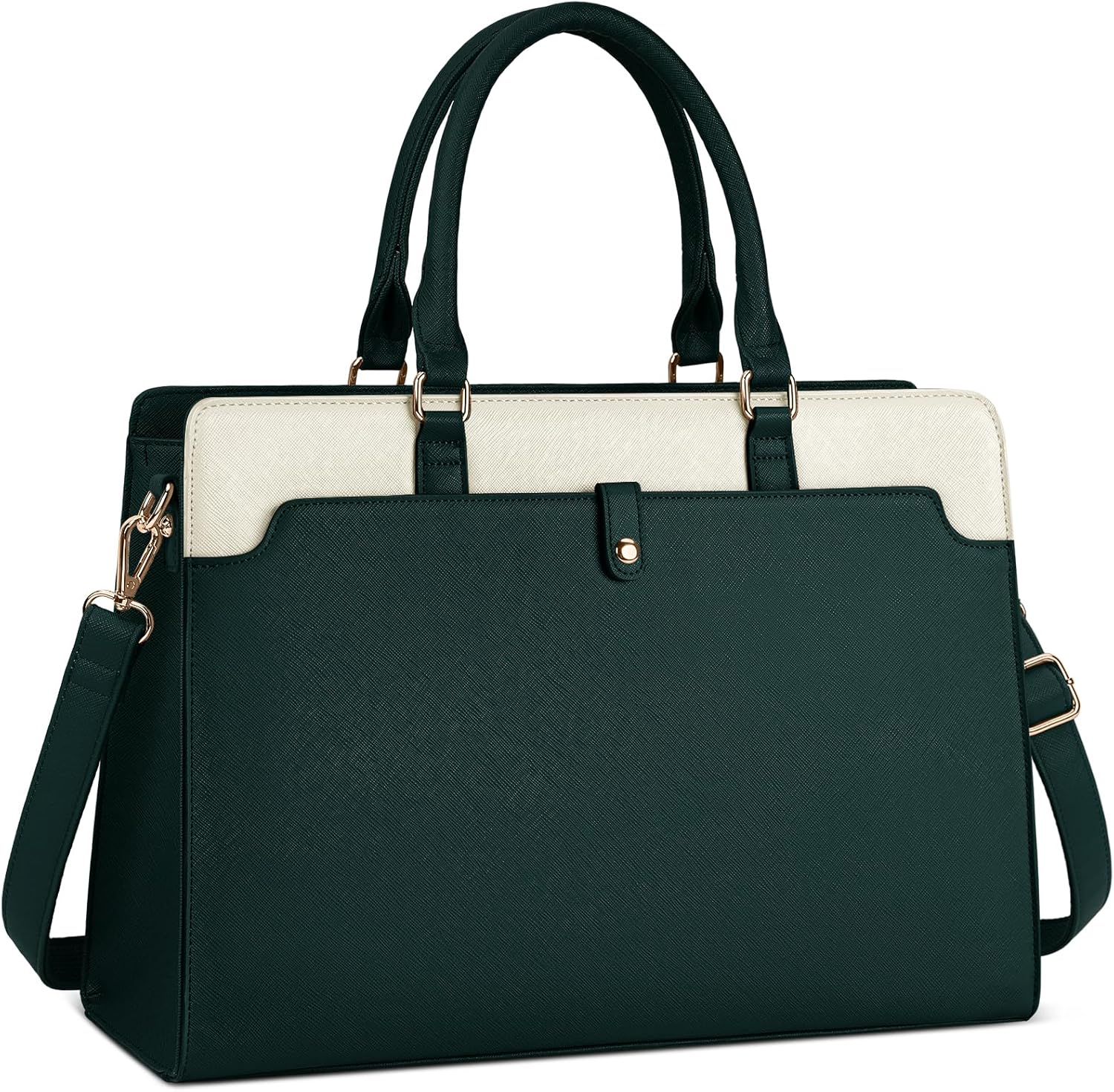 Laptop Bag for Women 15.6 Inch Laptop Tote Bag Leather Work Bag Waterproof Briefcase Business Office Computer Bag Large Handbag Shoulder Bag - Blue image number 3