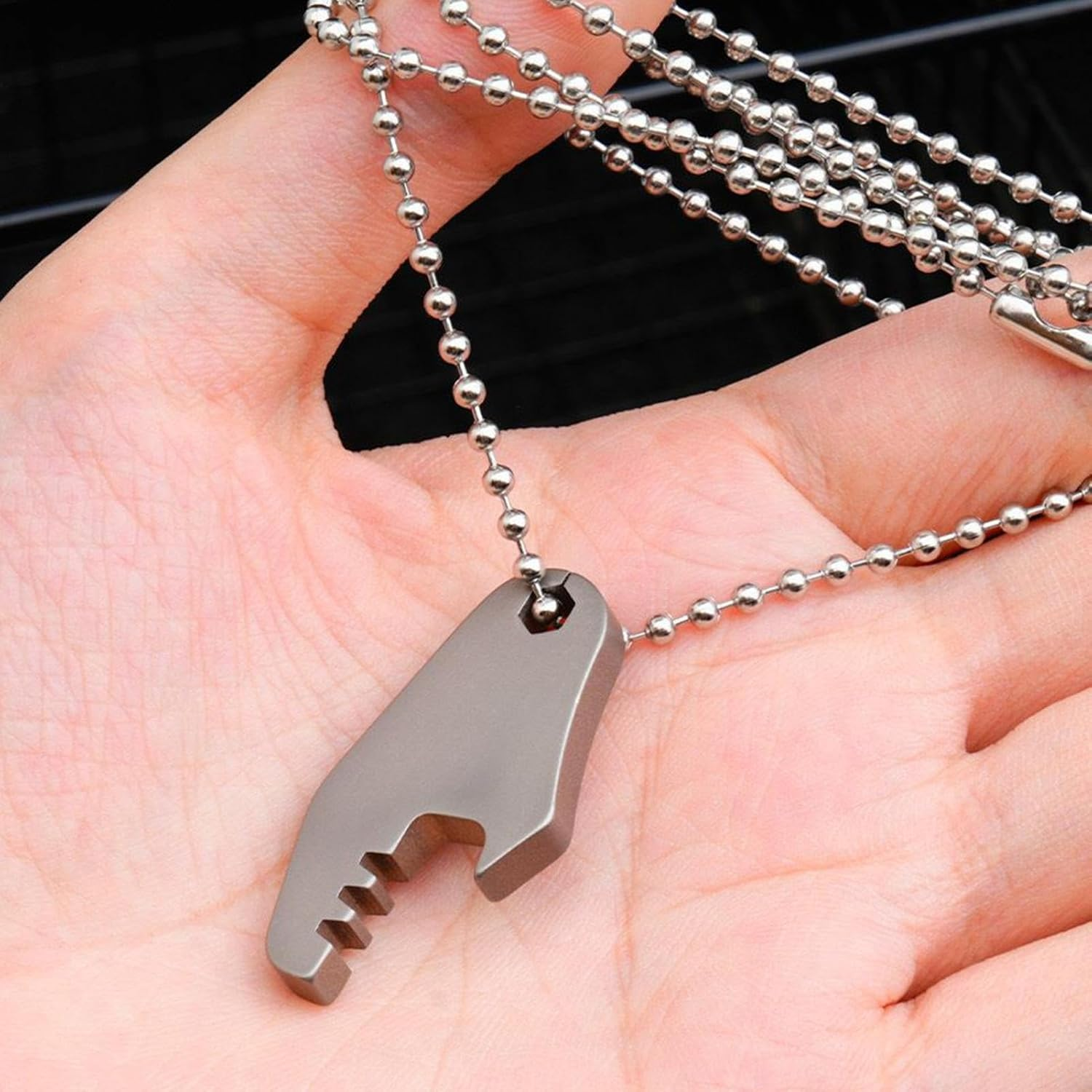 Frfik Titanium Key Ring, Small Heavy Duty Pendant, Pocket Beer Bottle Opener Keychain, for Outdoor Hiking Picnic Travel Fishing Daily Office Wallet Backpack Handbag Adults Men Dad image number 2